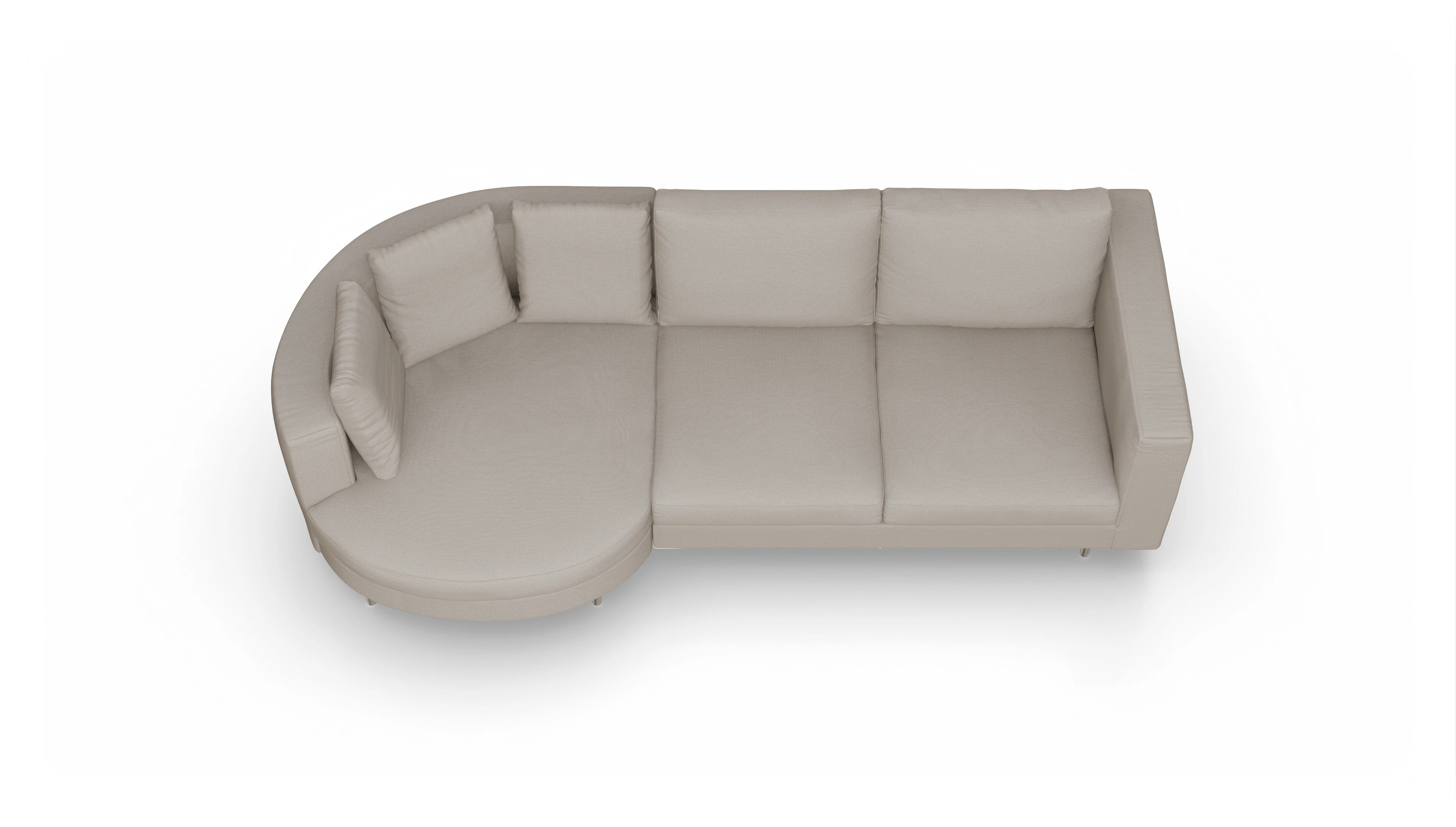 Ansicht des Produktes Silea Sofa mit Rec links in Stoff beige