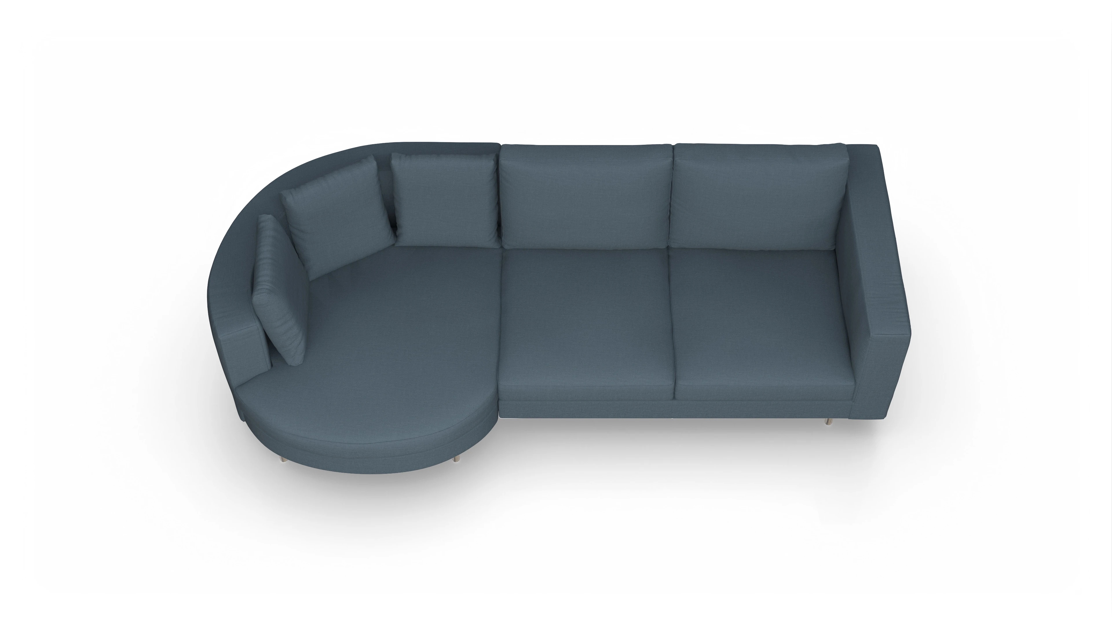Ansicht des Produktes Silea Sofa mit Rec links in Stoff blau