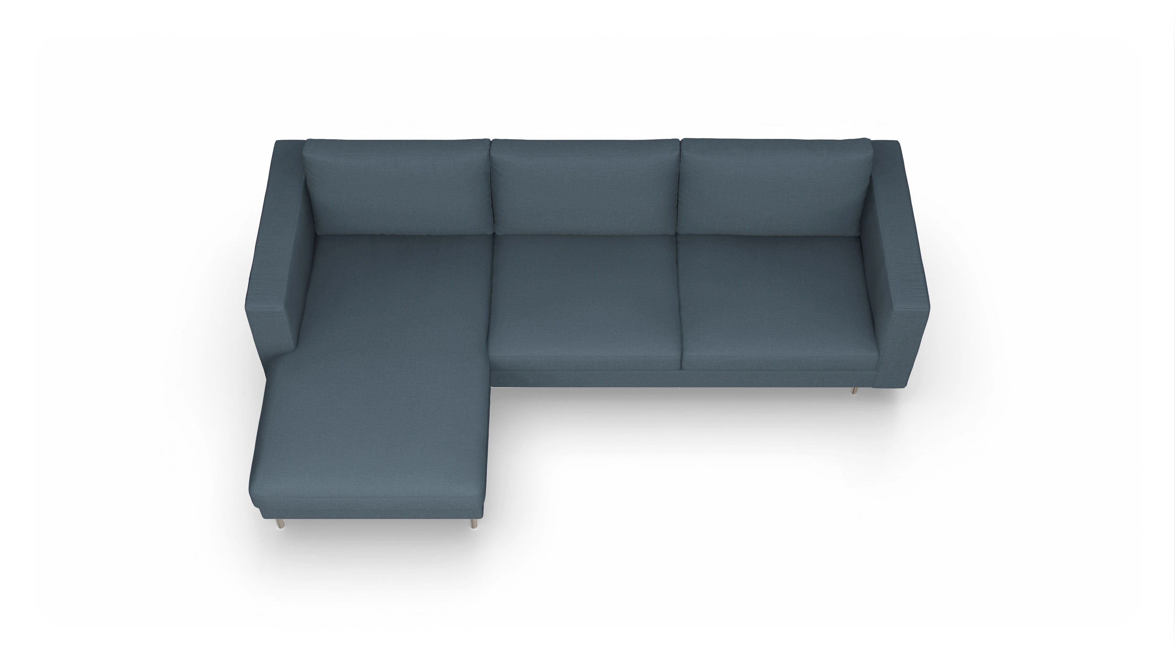 Ansicht des Produktes Silea Sofa mit Rec links in Stoff blau