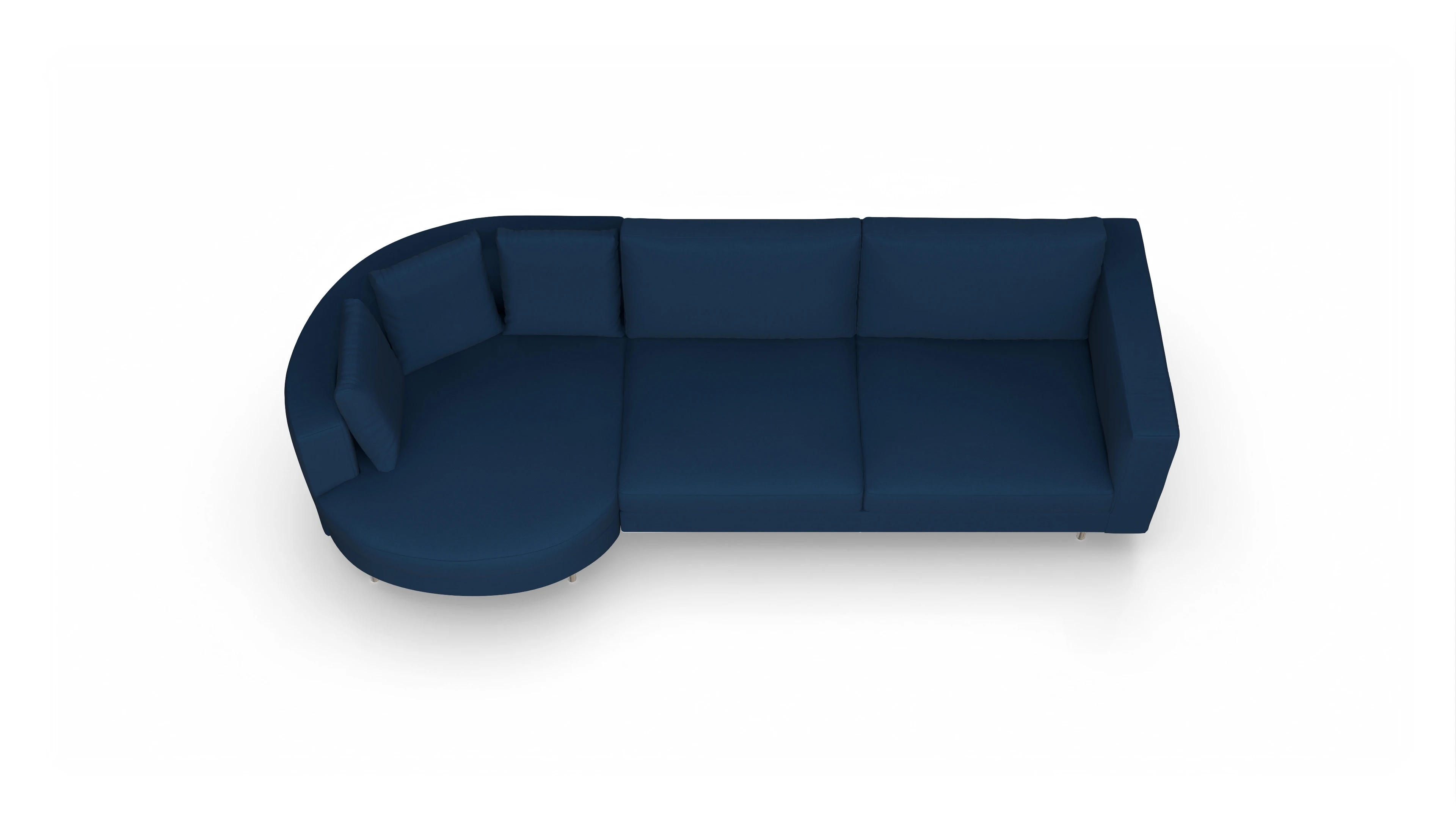 Ansicht des Produktes Silea Sofa mit Rec rechts in Stoff blau