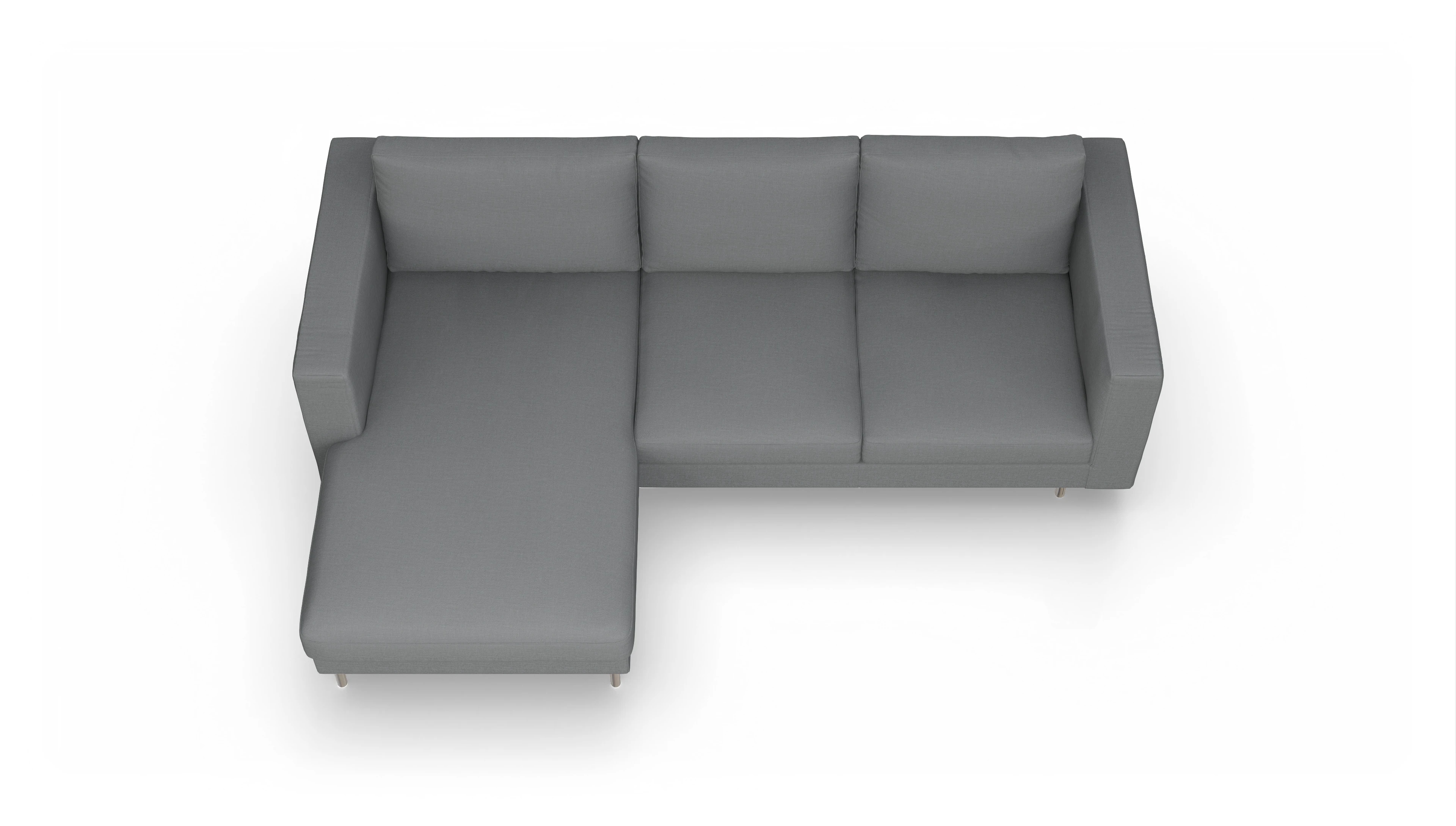 Ansicht des Produktes Silea Sofa mit Rec links in Stoff grau