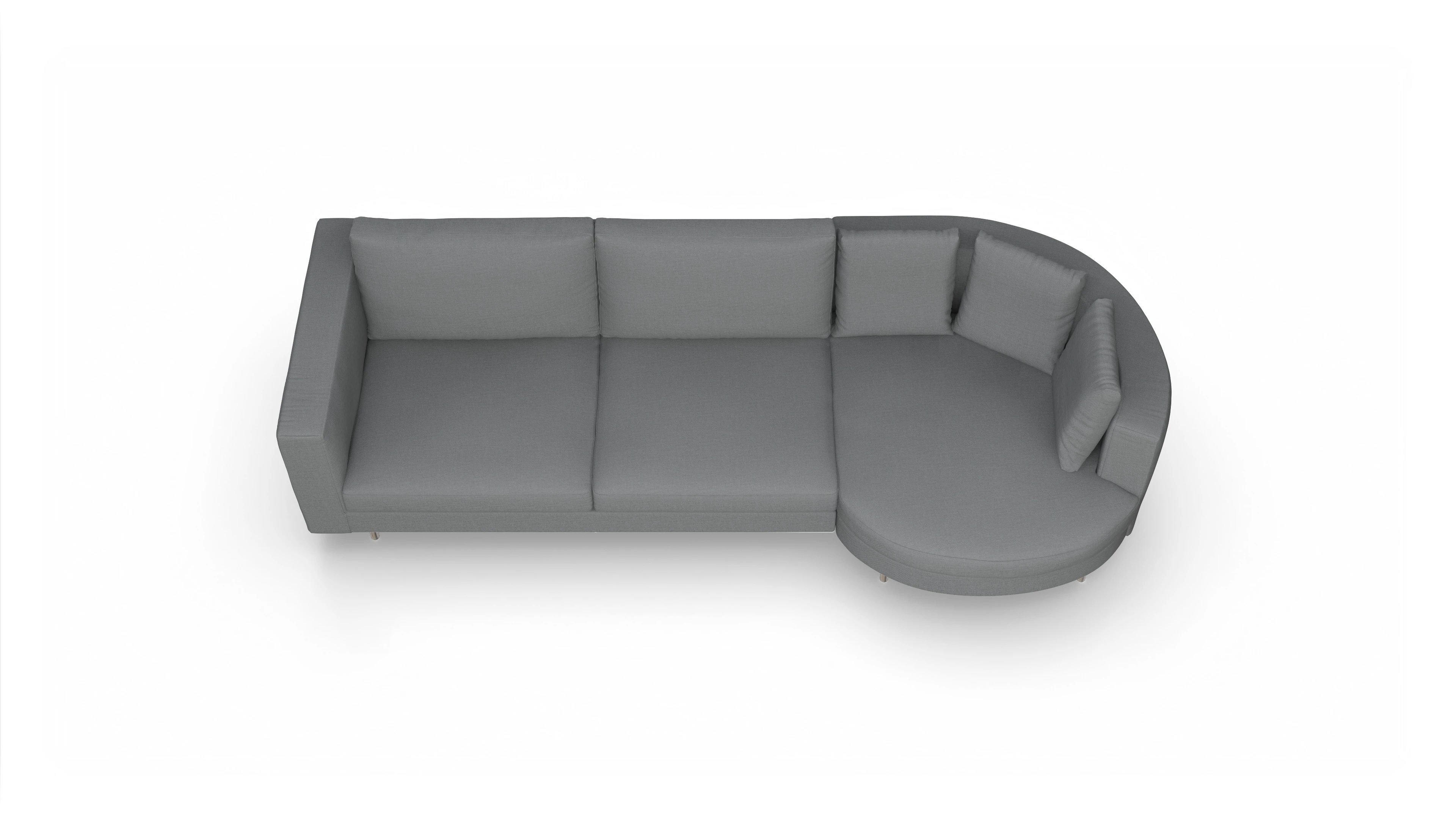 Ansicht des Produktes Silea Sofa mit Rec rechts in Stoff grau
