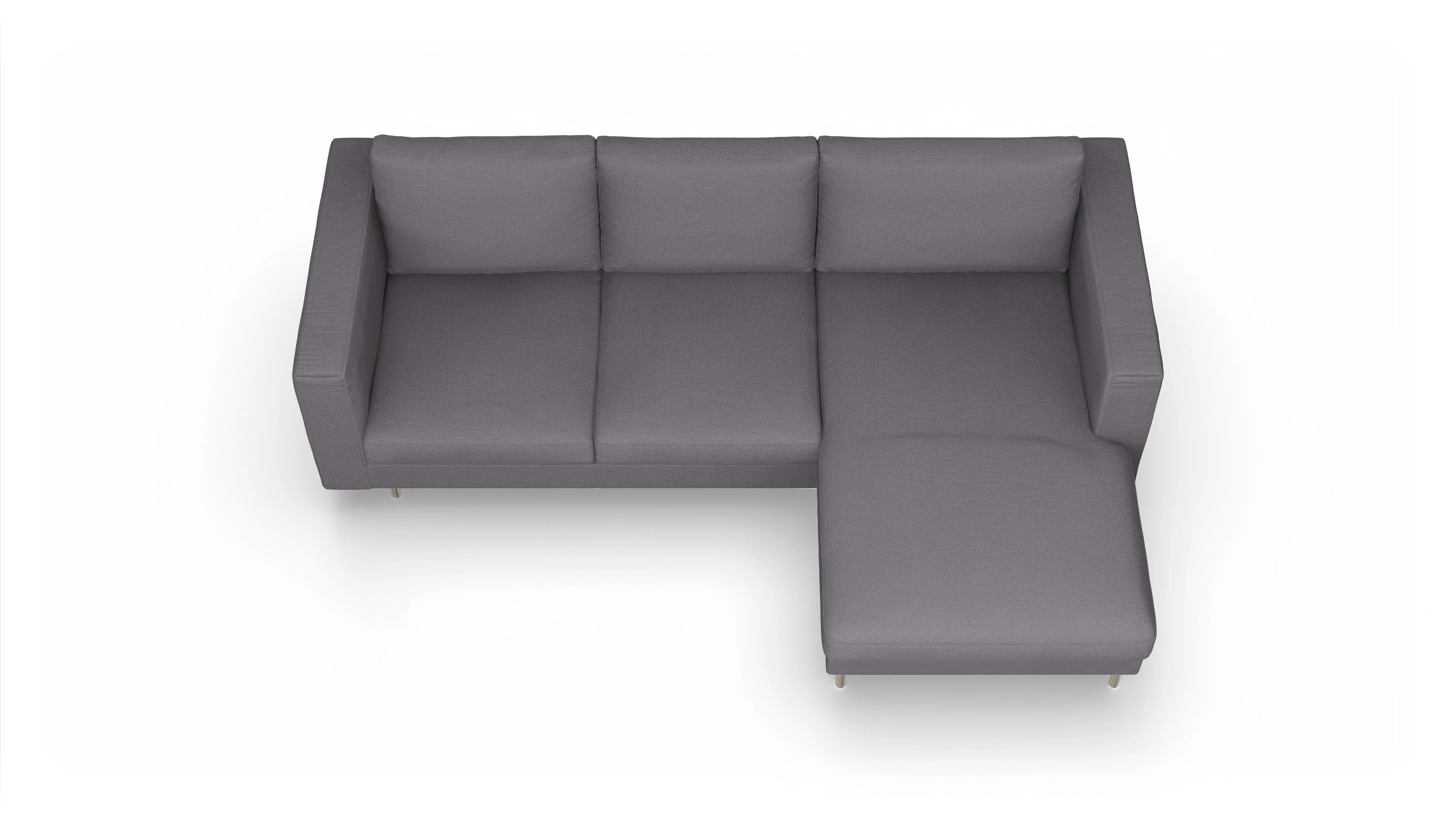 Design-Sofa Silea Ansicht des Produktes Silea Sofa mit Rec rechts in Stoff rot
