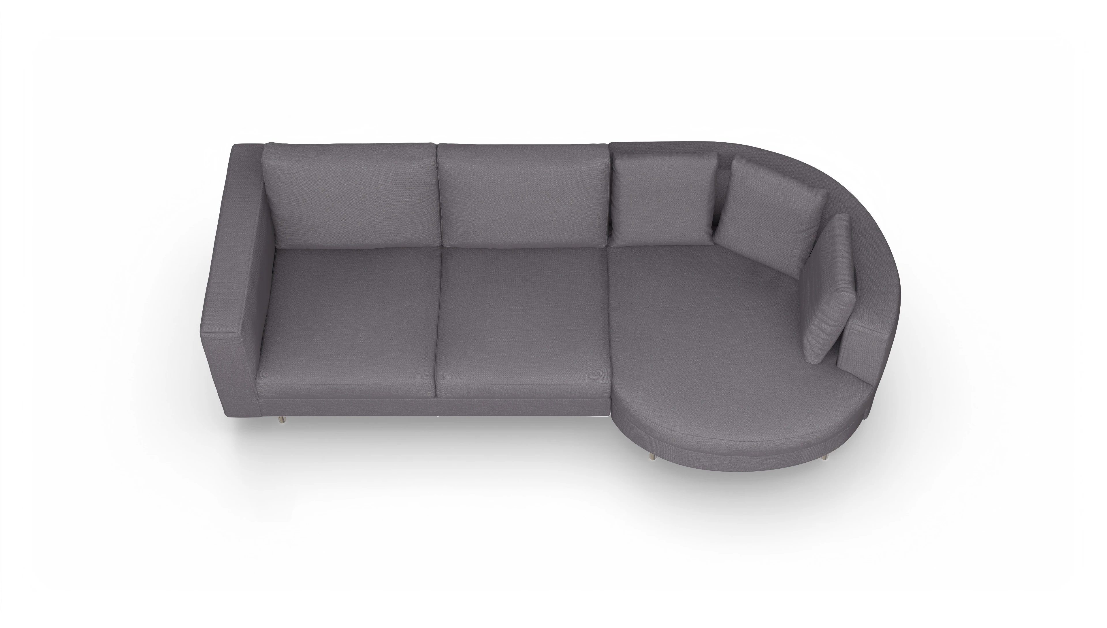 Ansicht des Produktes Silea Sofa mit Rec rechts in Stoff rot