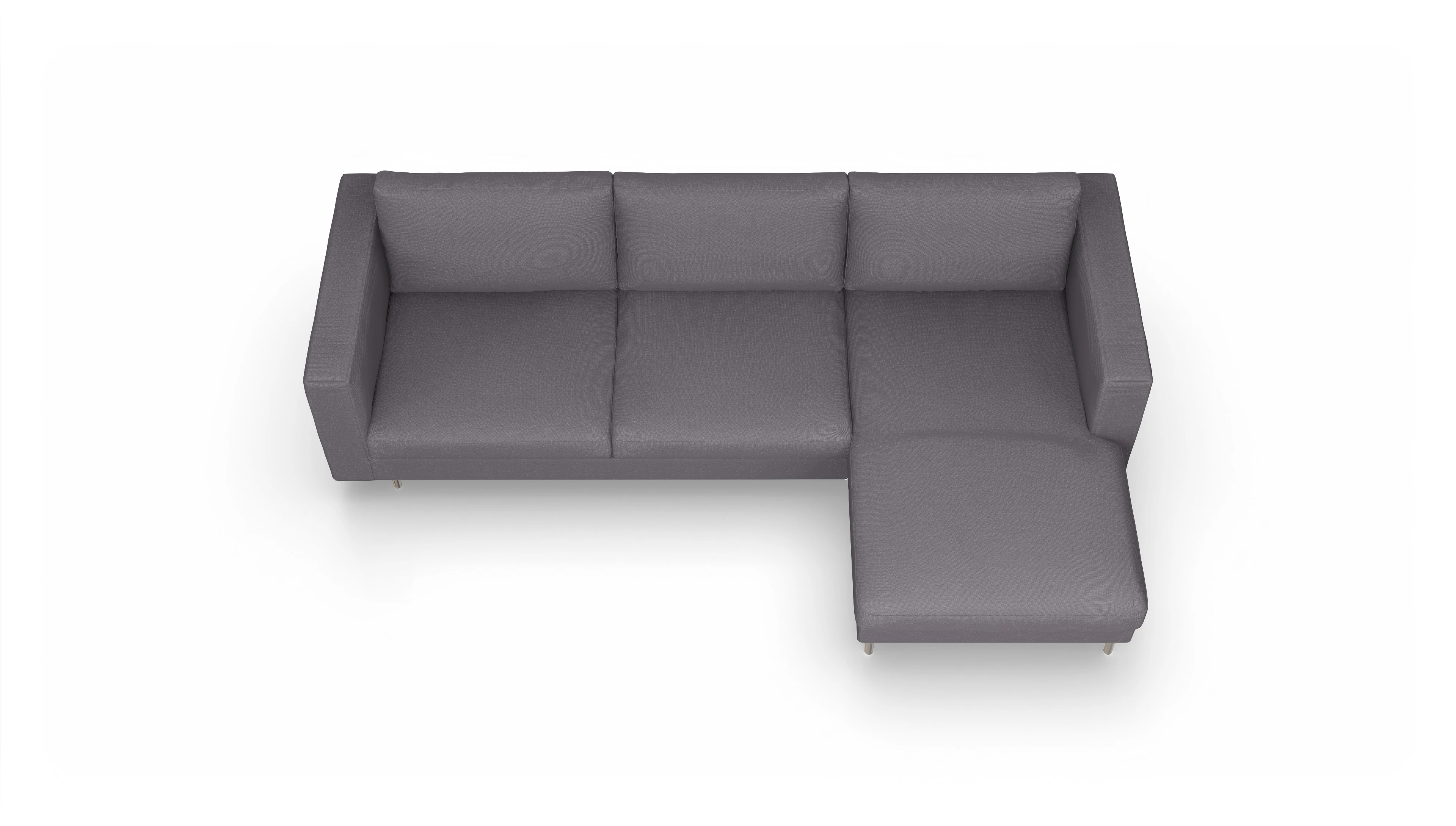 Ansicht des Produktes Silea Sofa mit Rec rechts in Stoff rot