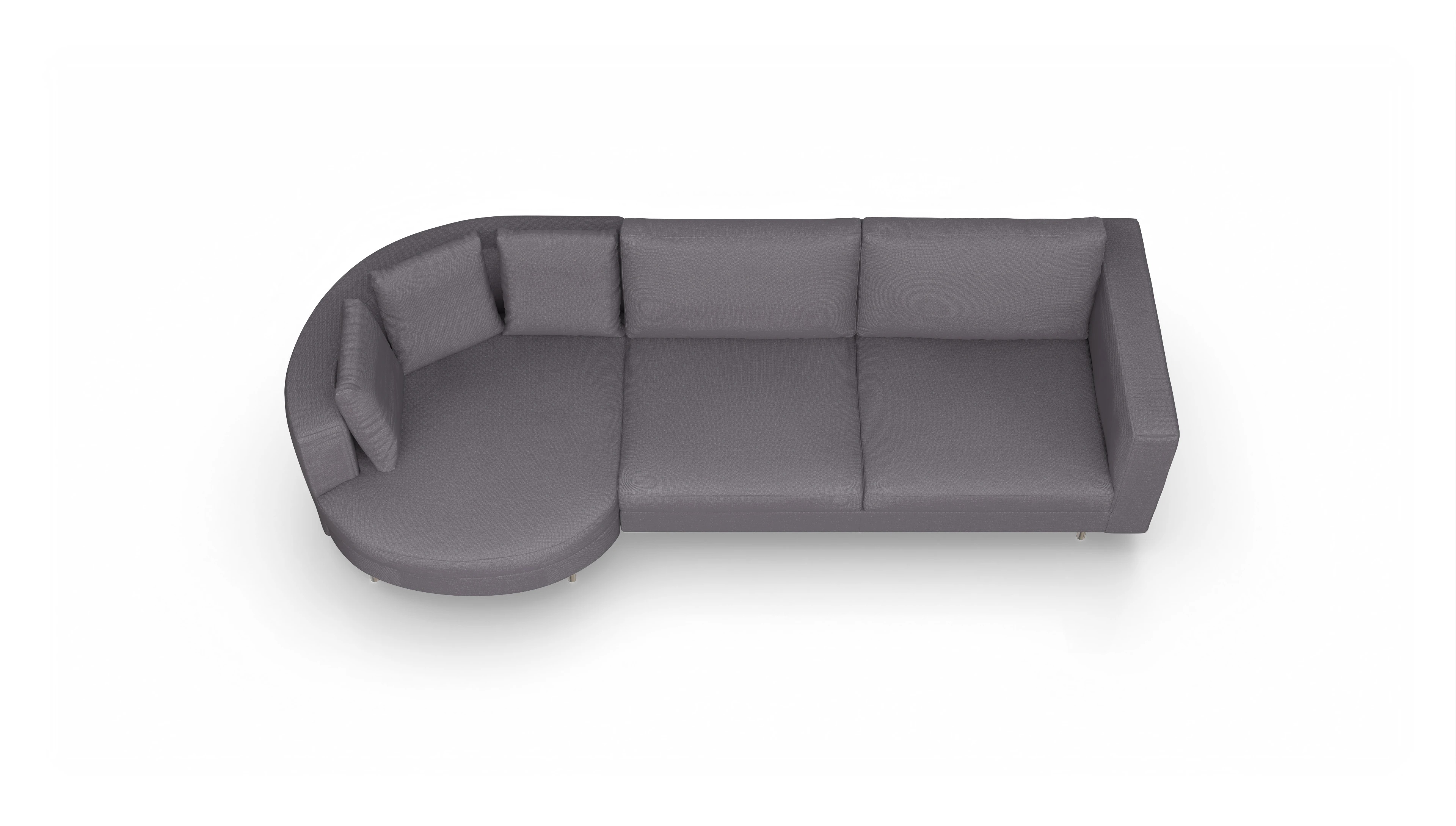 Ansicht des Produktes Silea Sofa mit Rec rechts in Stoff rot