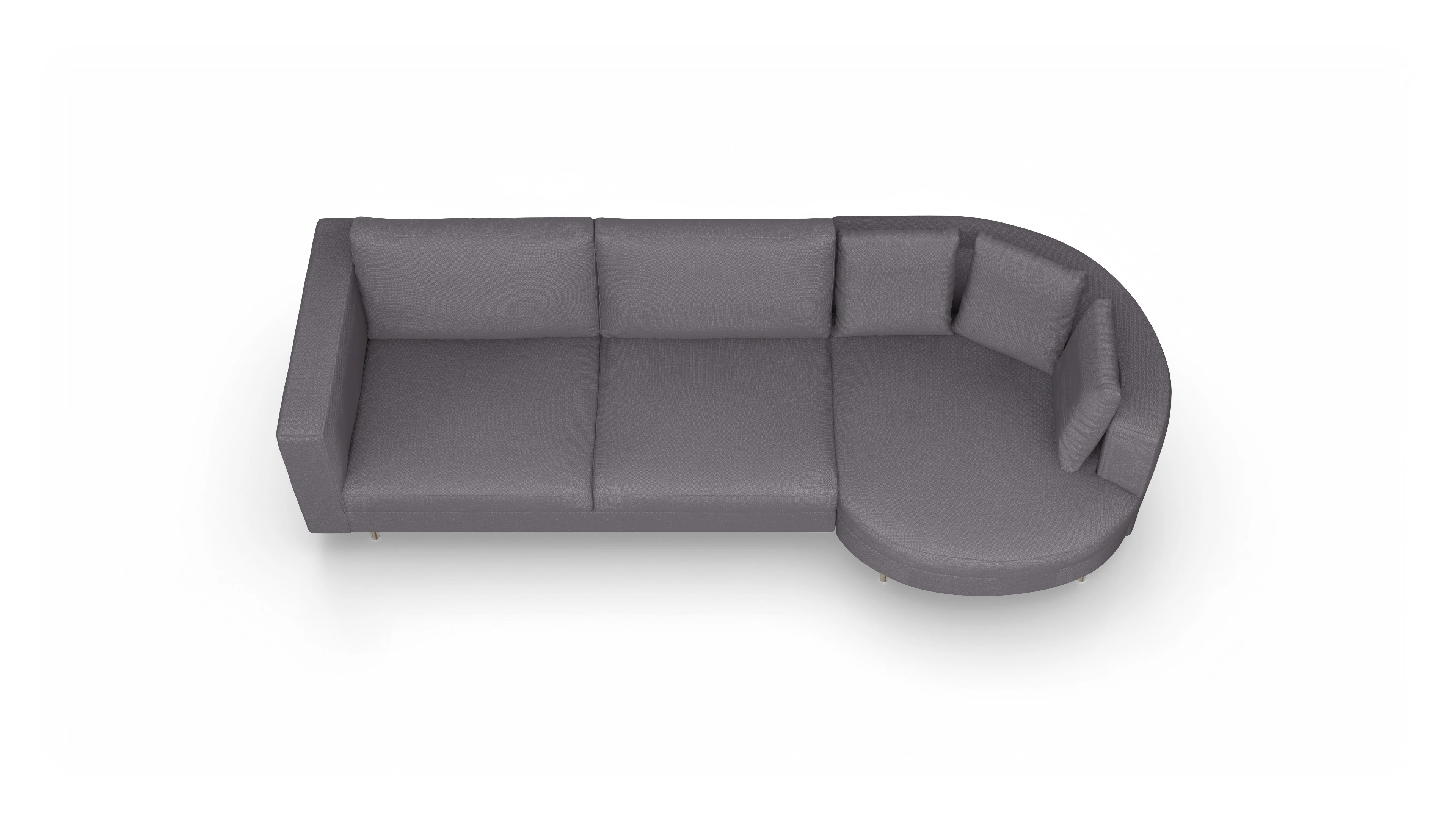 Design-Sofa Silea Ansicht des Produktes Silea Sofa mit Rec rechts in Stoff rot