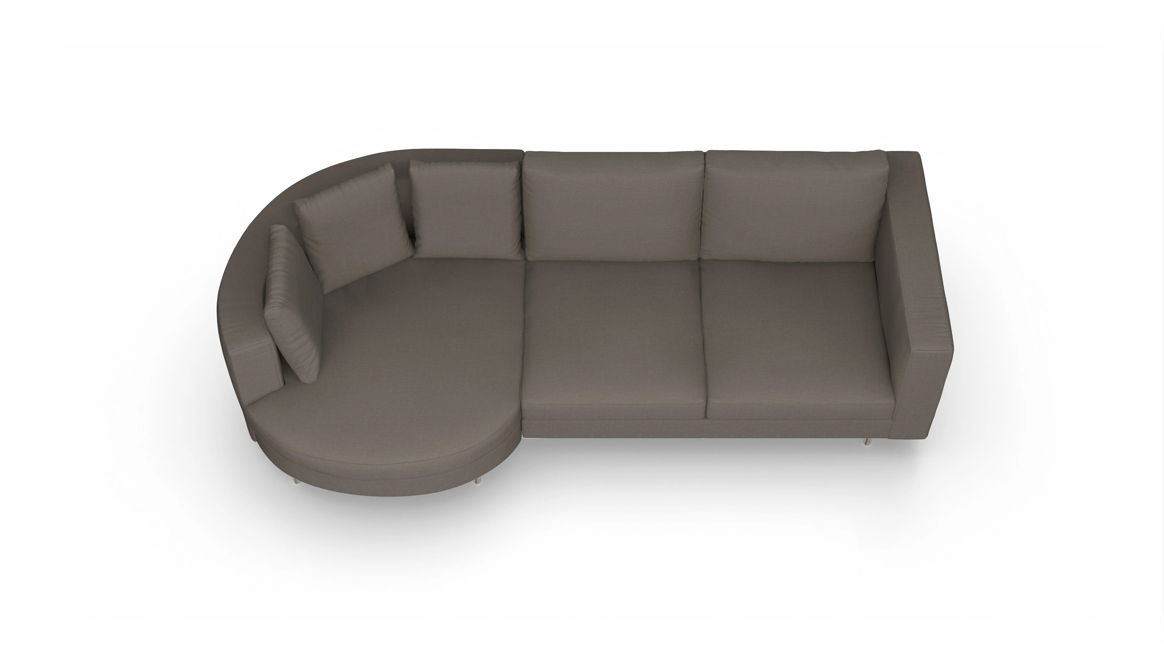 Ansicht des Produktes Silea Sofa mit Rec links in Stoff braun