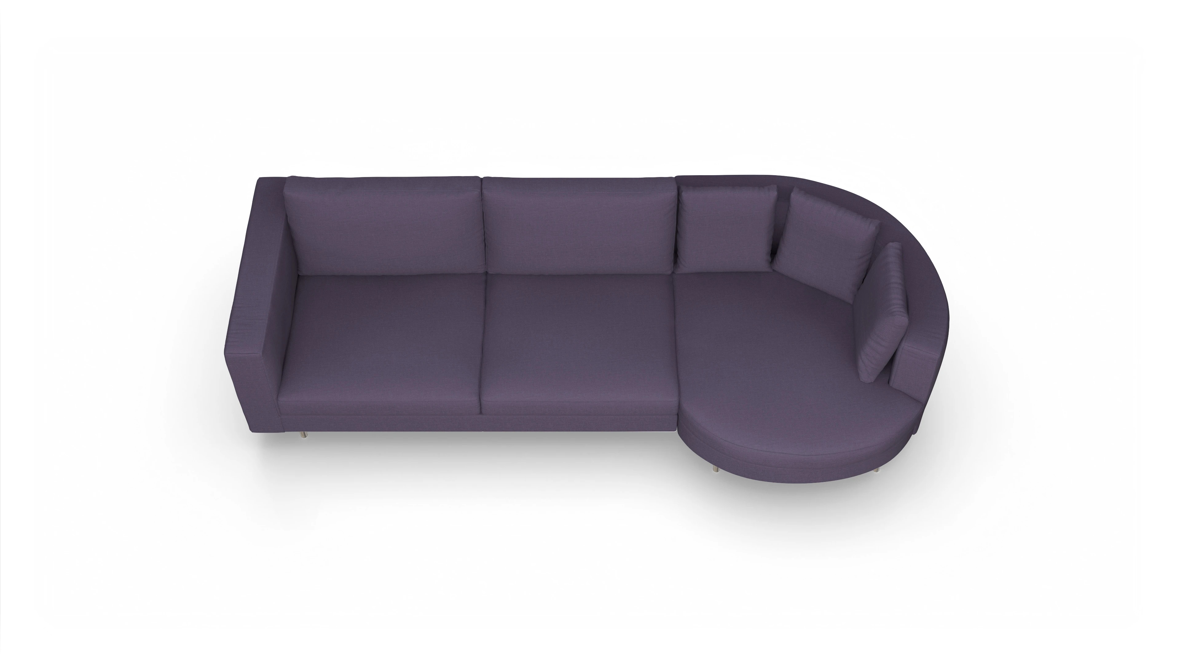 Ansicht des Produktes Silea Sofa mit Rec rechts in Stoff blau