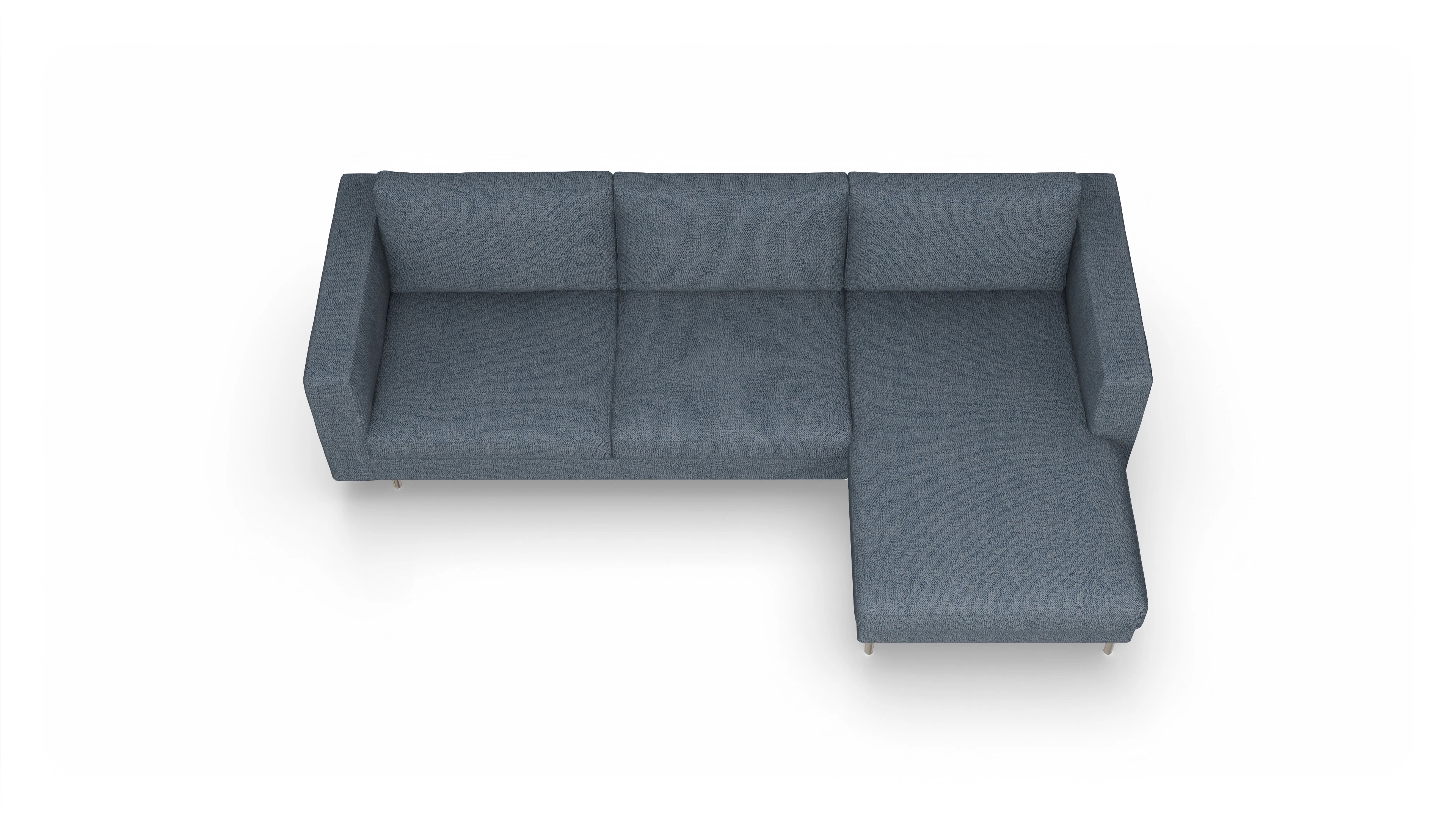 Ansicht des Produktes Silea Sofa mit Rec rechts in Stoff blau