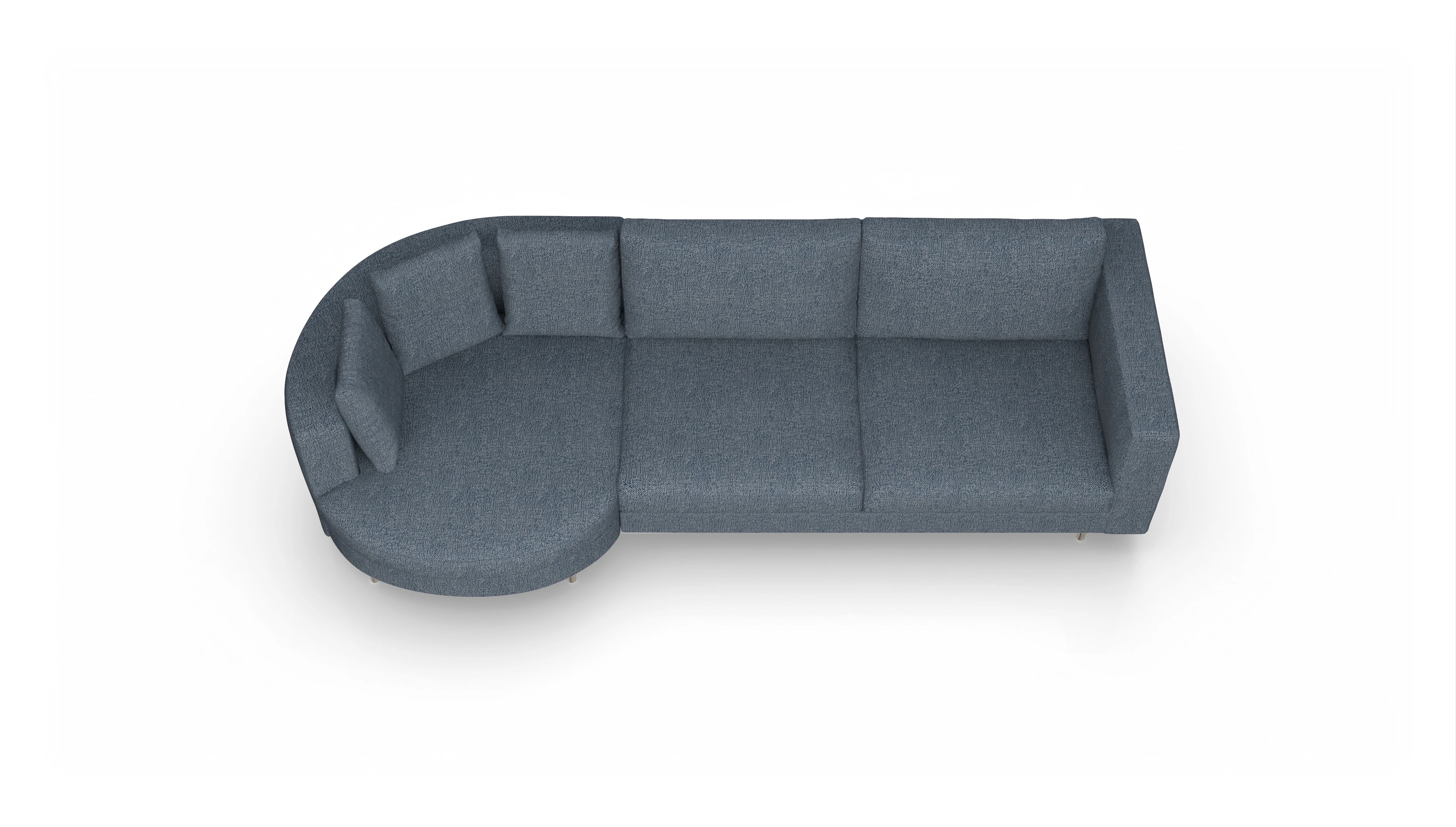 Ansicht des Produktes Silea Sofa mit Rec rechts in Stoff blau