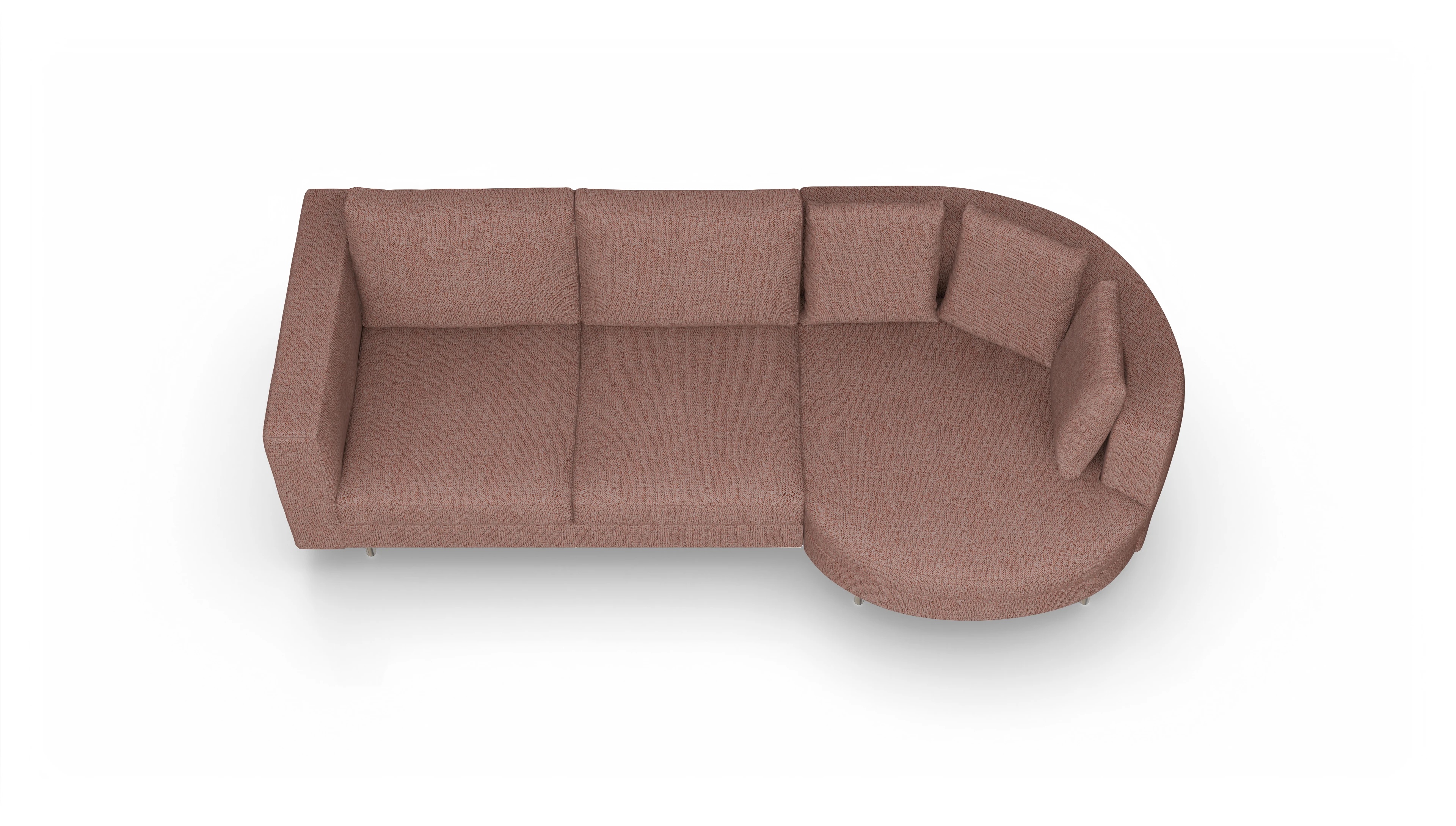 Ansicht des Produktes Silea Sofa mit Rec rechts in Stoff rot