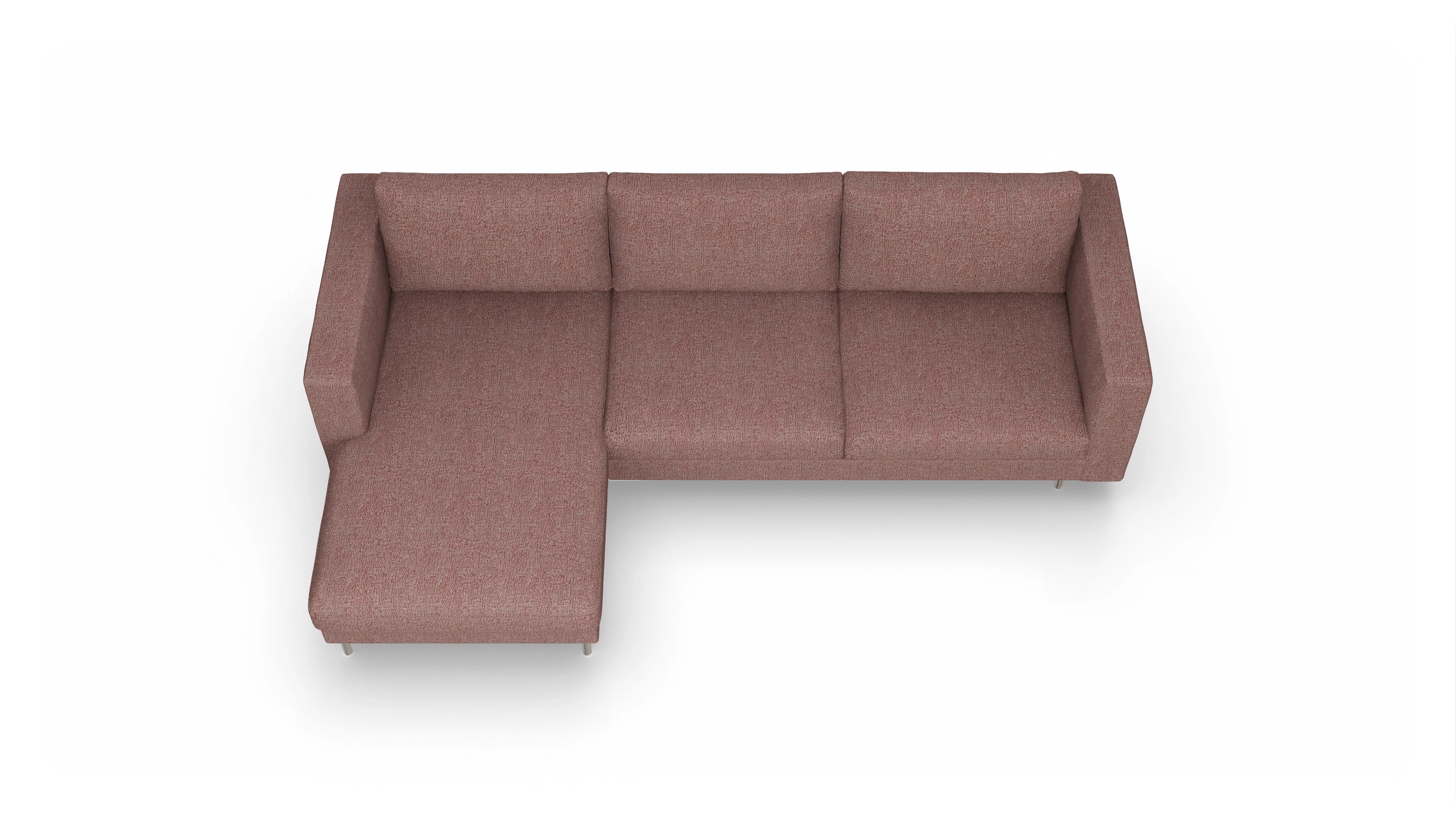 Ansicht des Produktes Silea Sofa mit Rec links in Stoff rot