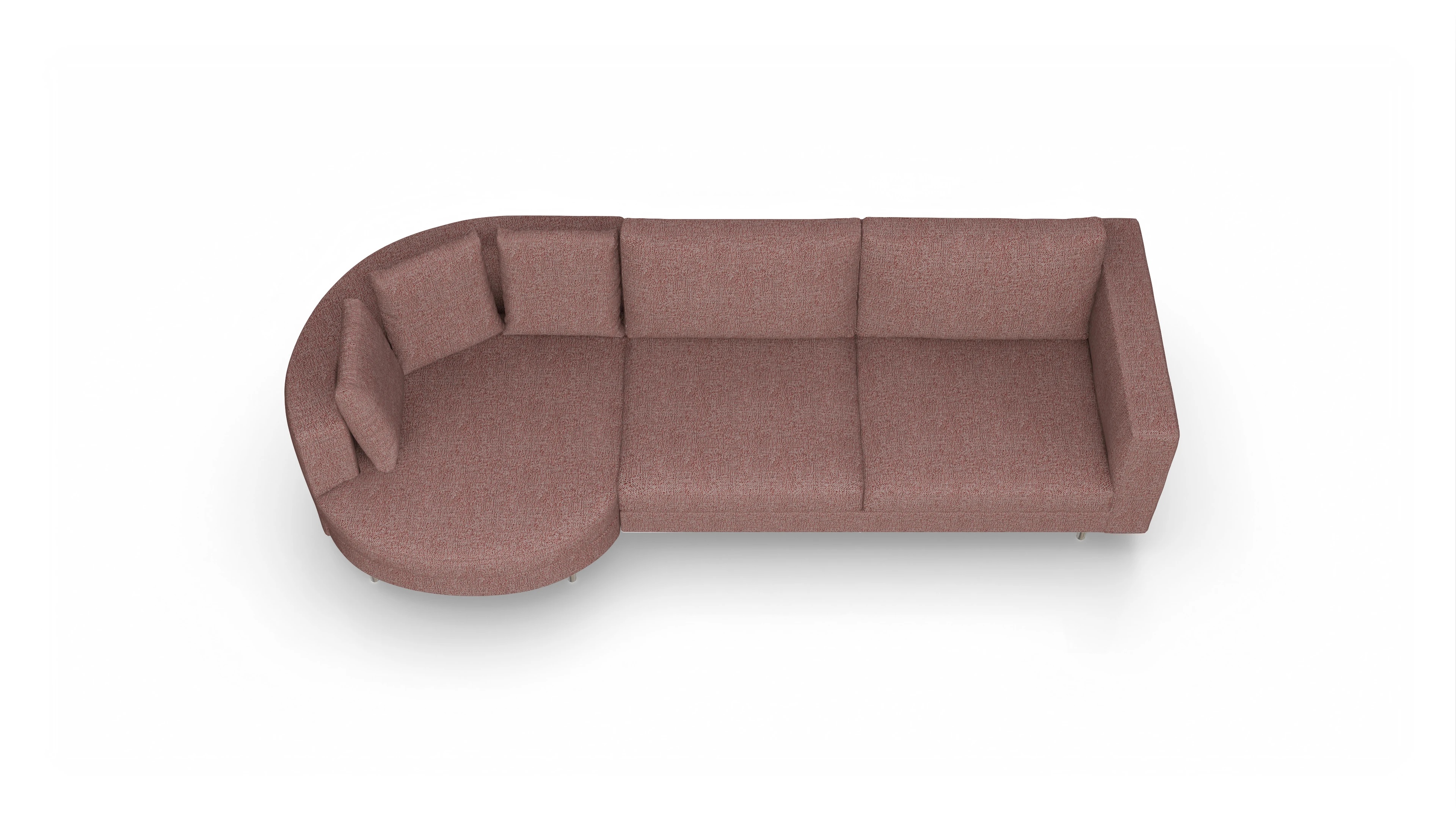 Design-Sofa Silea Ansicht des Produktes Silea Sofa mit Rec rechts in Stoff rot