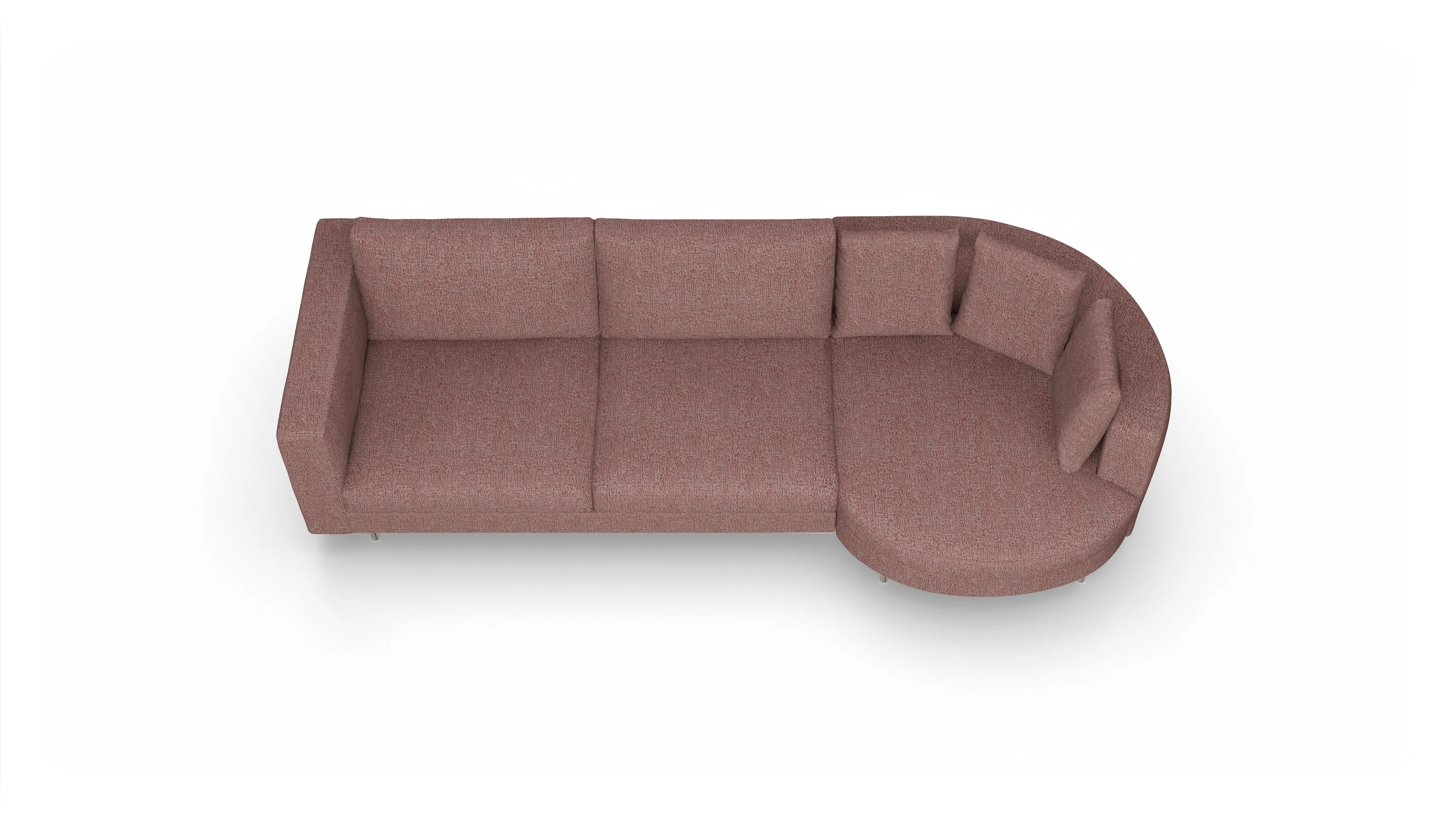 Ansicht des Produktes Silea Sofa mit Rec rechts in Stoff rot