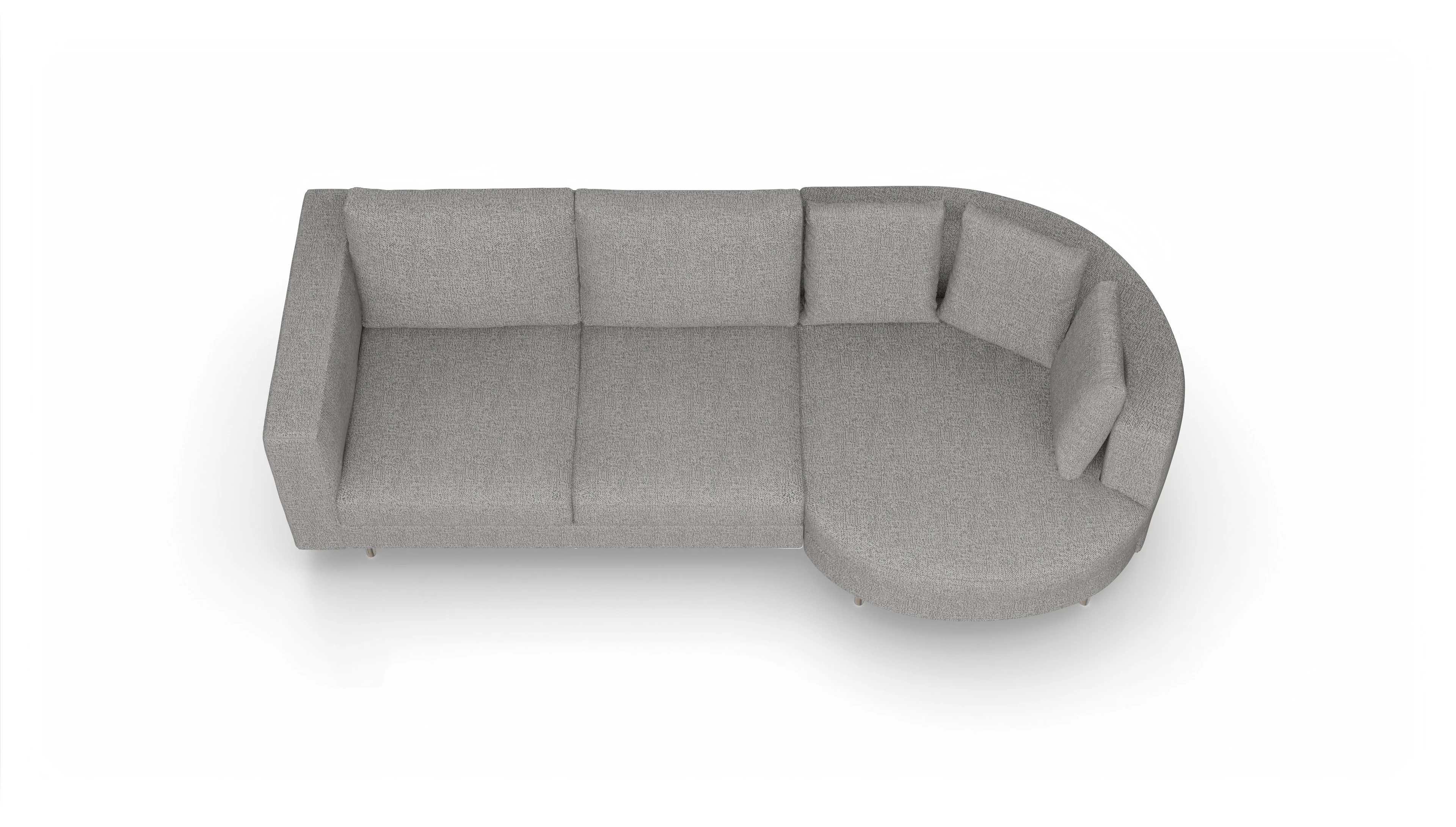 Ansicht des Produktes Silea Sofa mit Rec rechts in Stoff grau