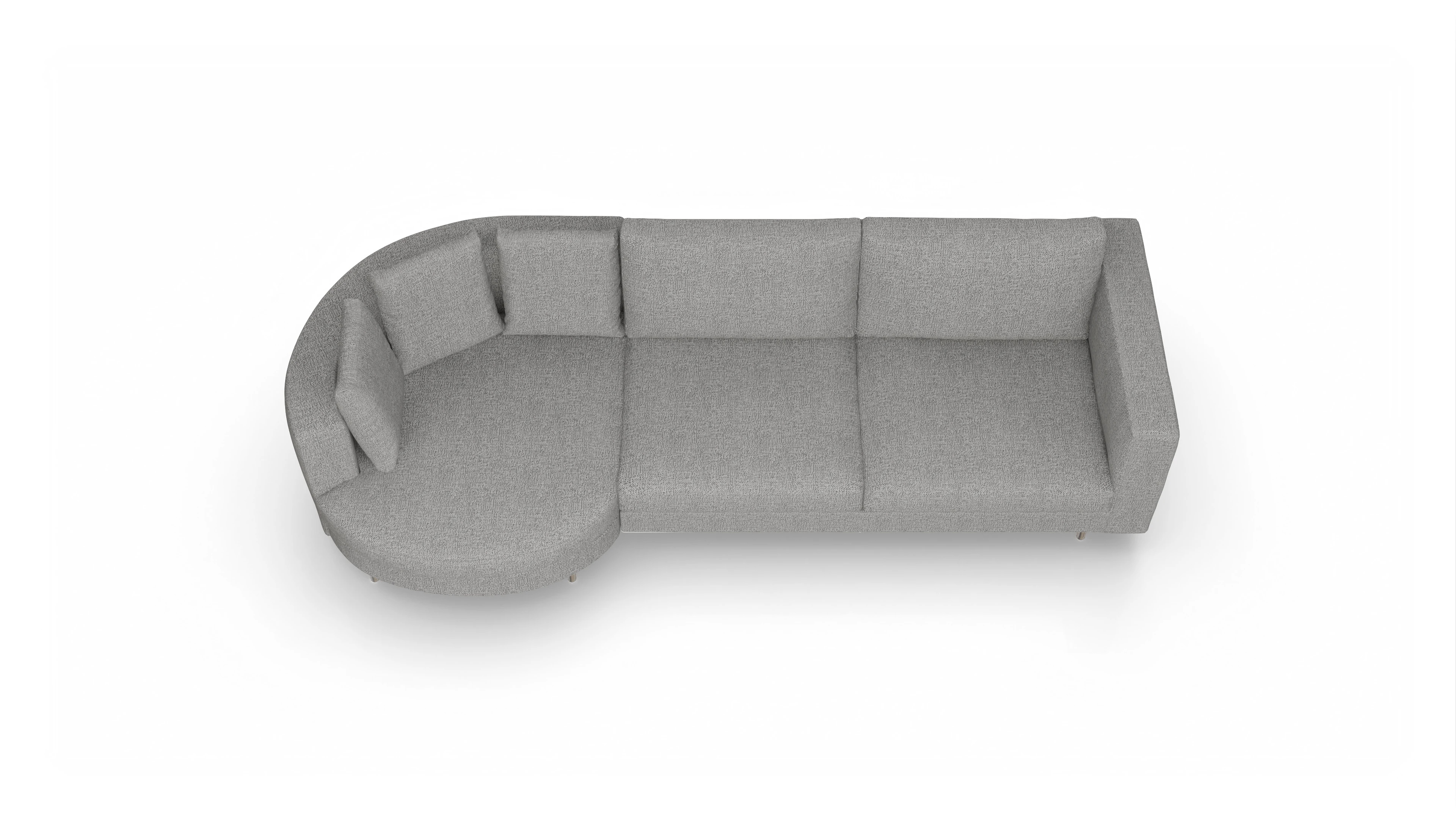 Ansicht des Produktes Silea Sofa mit Rec rechts in Stoff grau