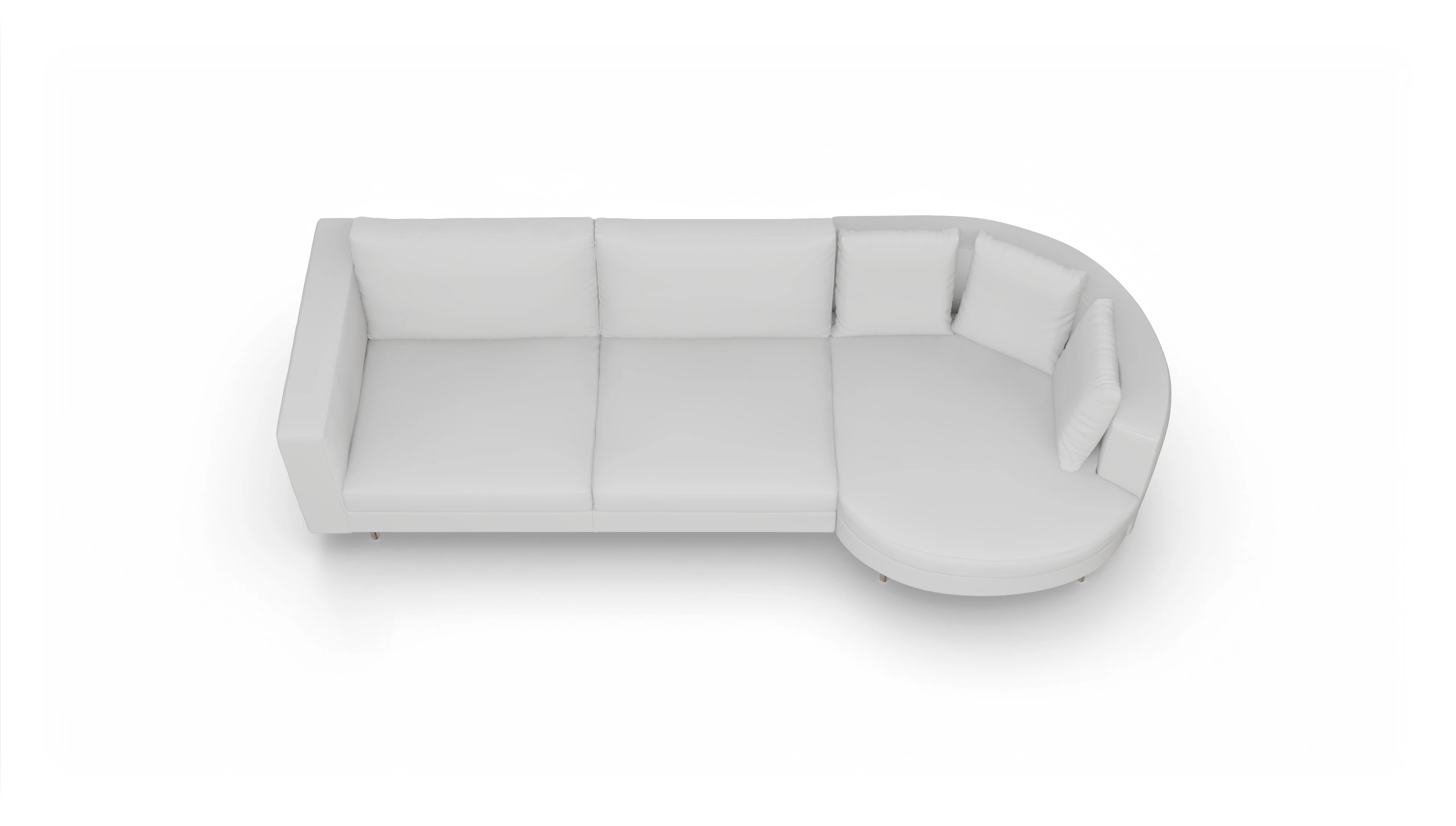 Ansicht des Produktes Silea Sofa mit Rec rechts in Leder weiß