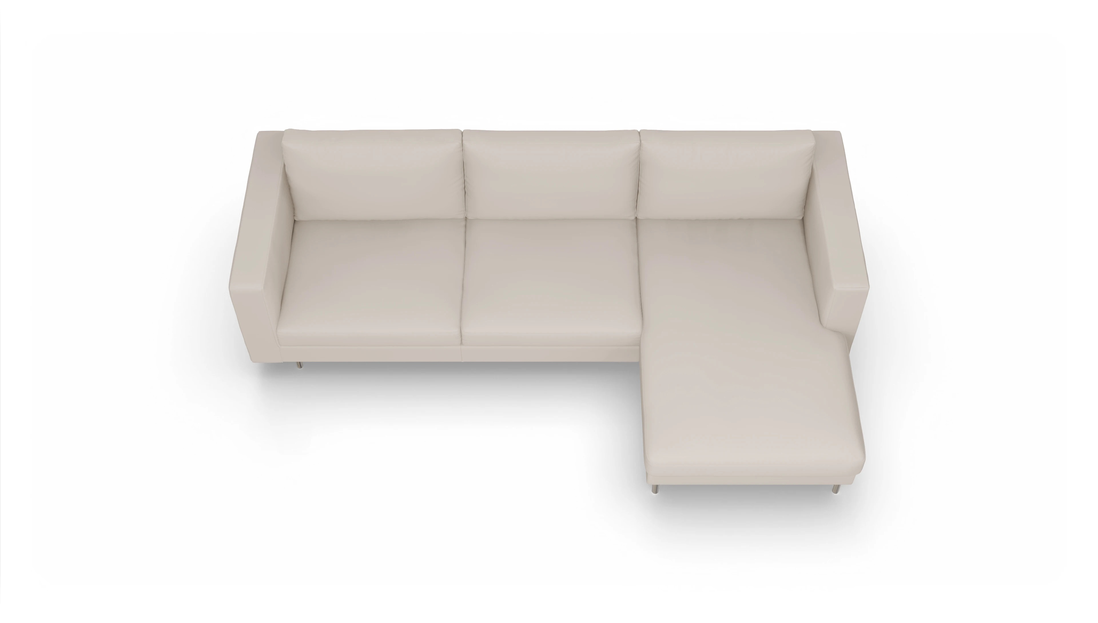 Ansicht des Produktes Silea Sofa mit Rec rechts in Leder weiß