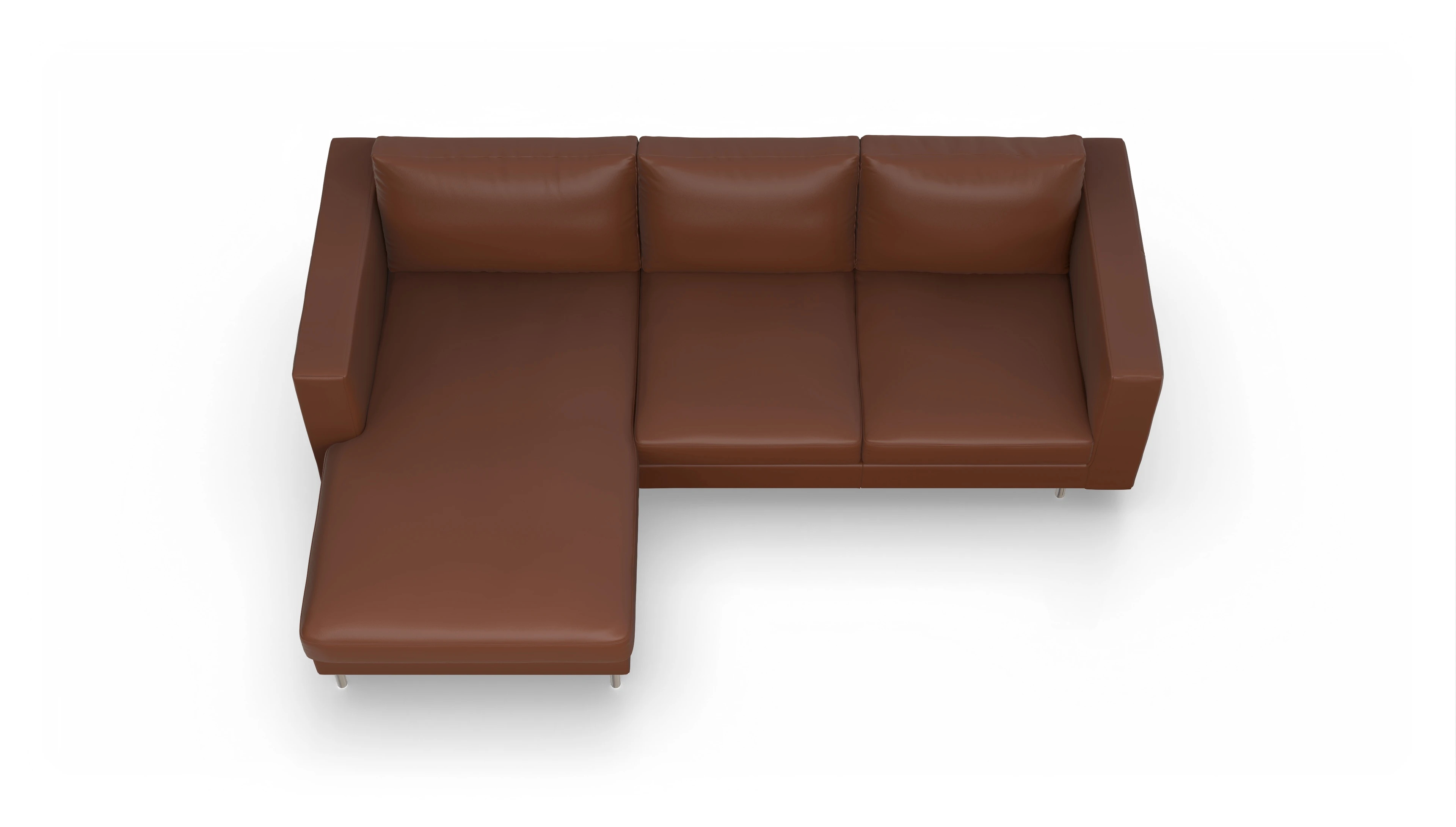Ansicht des Produktes Silea Sofa mit Rec links in Leder braun