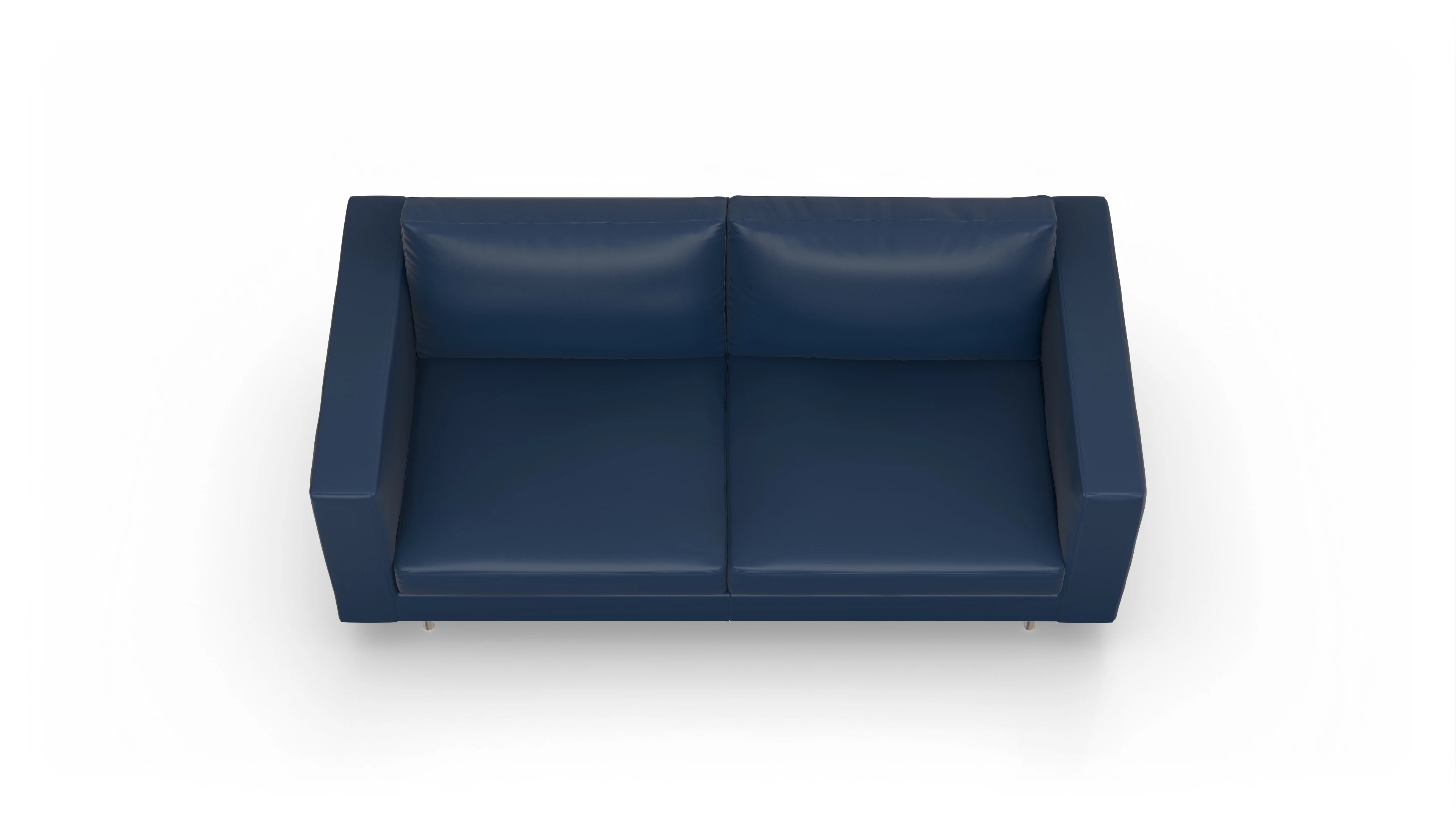 Design-Sofa Silea in Leder Ansicht des Produktes Silea 3-Sitzer in Leder blau