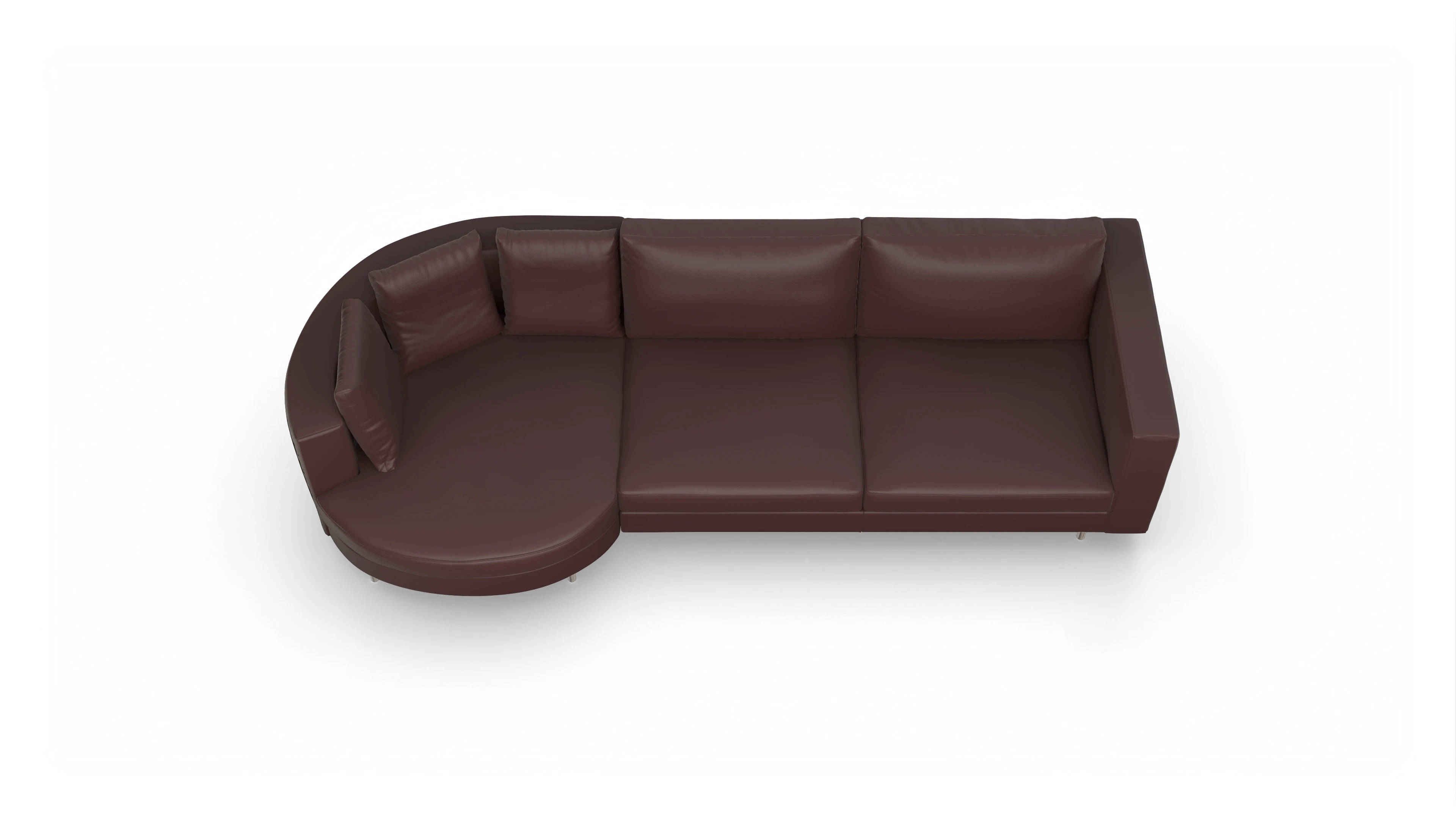 Ansicht des Produktes Silea Sofa mit Rec links in Leder rot