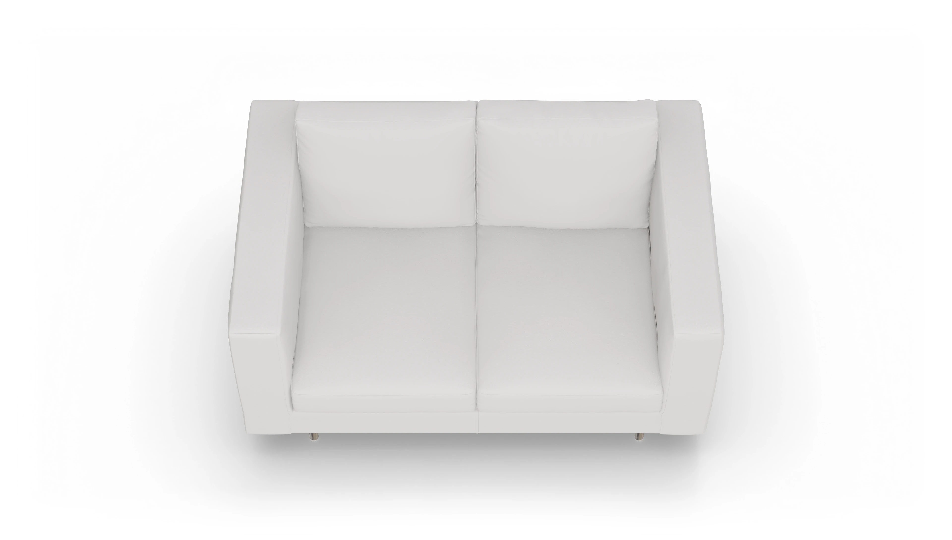Design-Sofa Silea in Leder Ansicht des Produktes Silea 2-Sitzer in Leder weiß