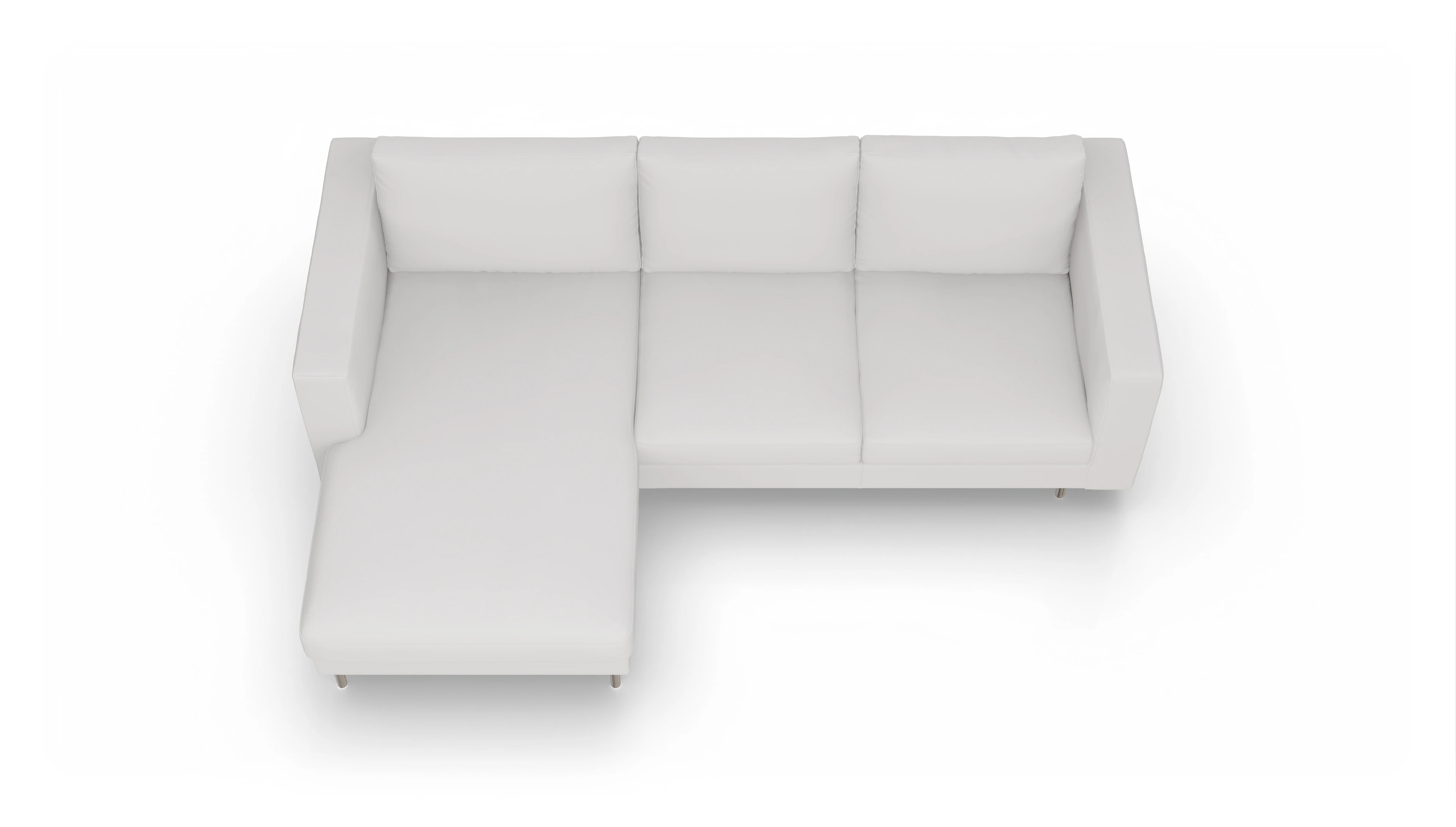 Ansicht des Produktes Silea Sofa mit Rec links in Leder weiß