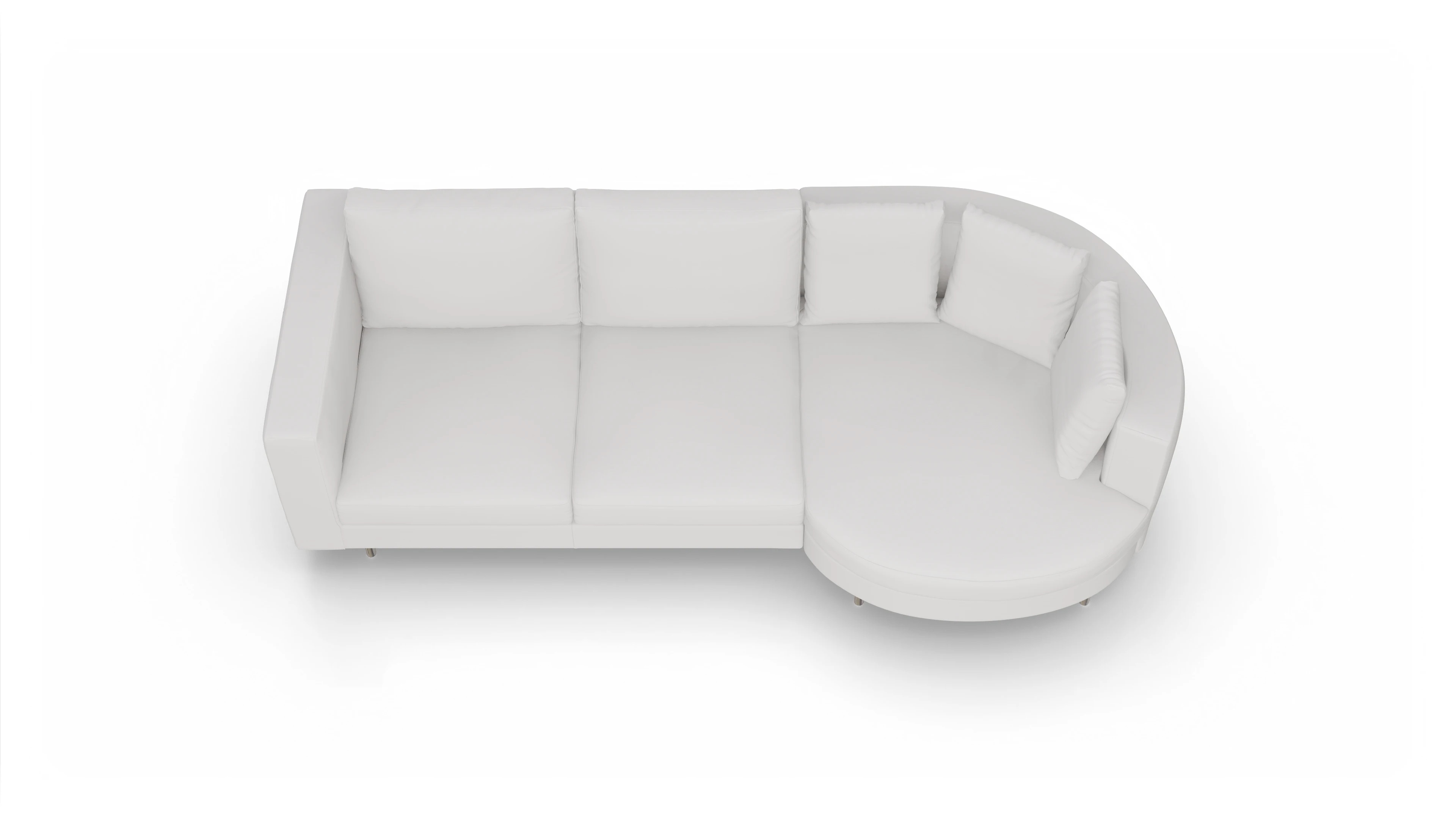 Ansicht des Produktes Silea Sofa mit Rec rechts in Leder weiß