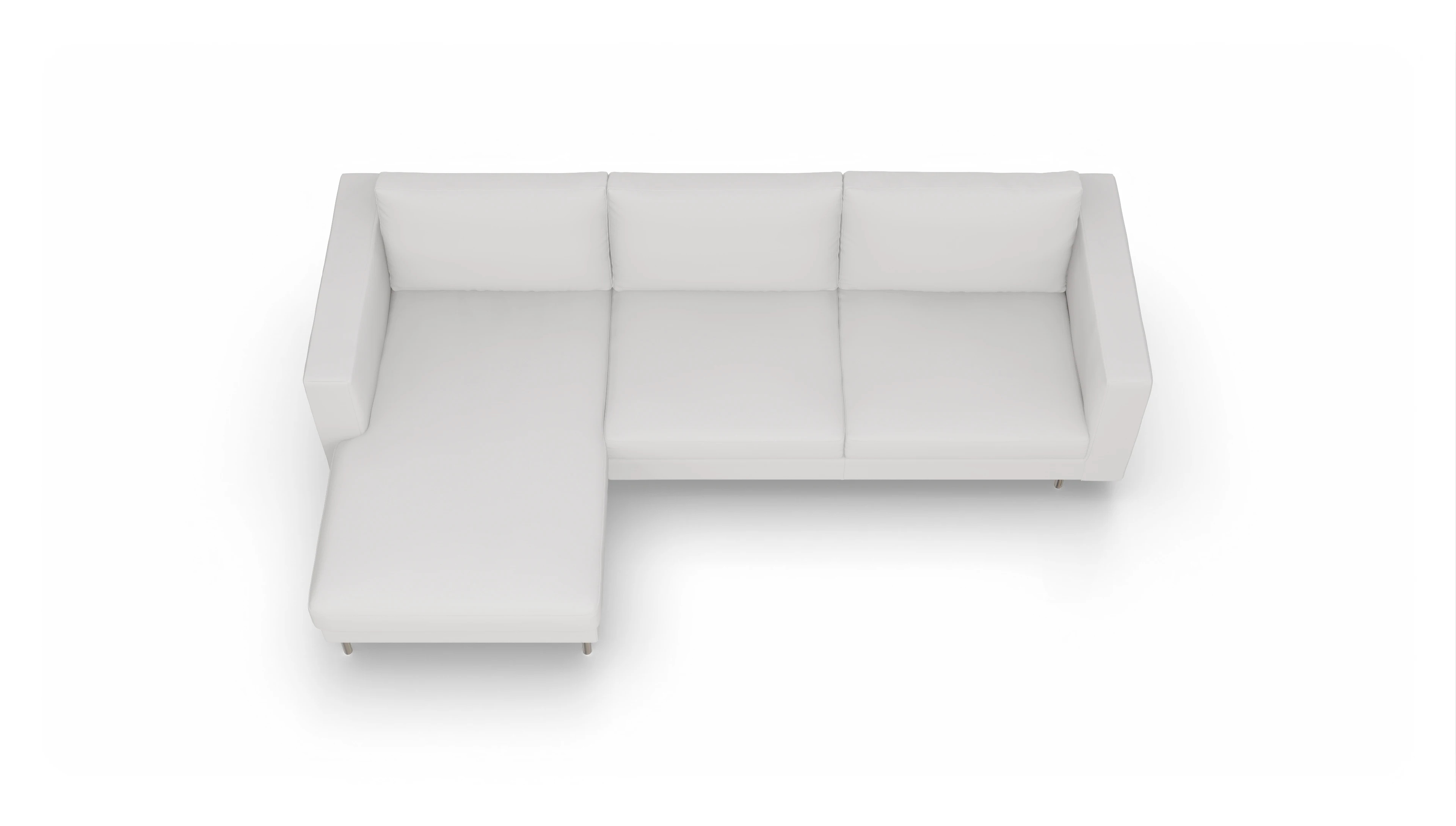 Ansicht des Produktes Silea Sofa mit Rec links in Leder weiß