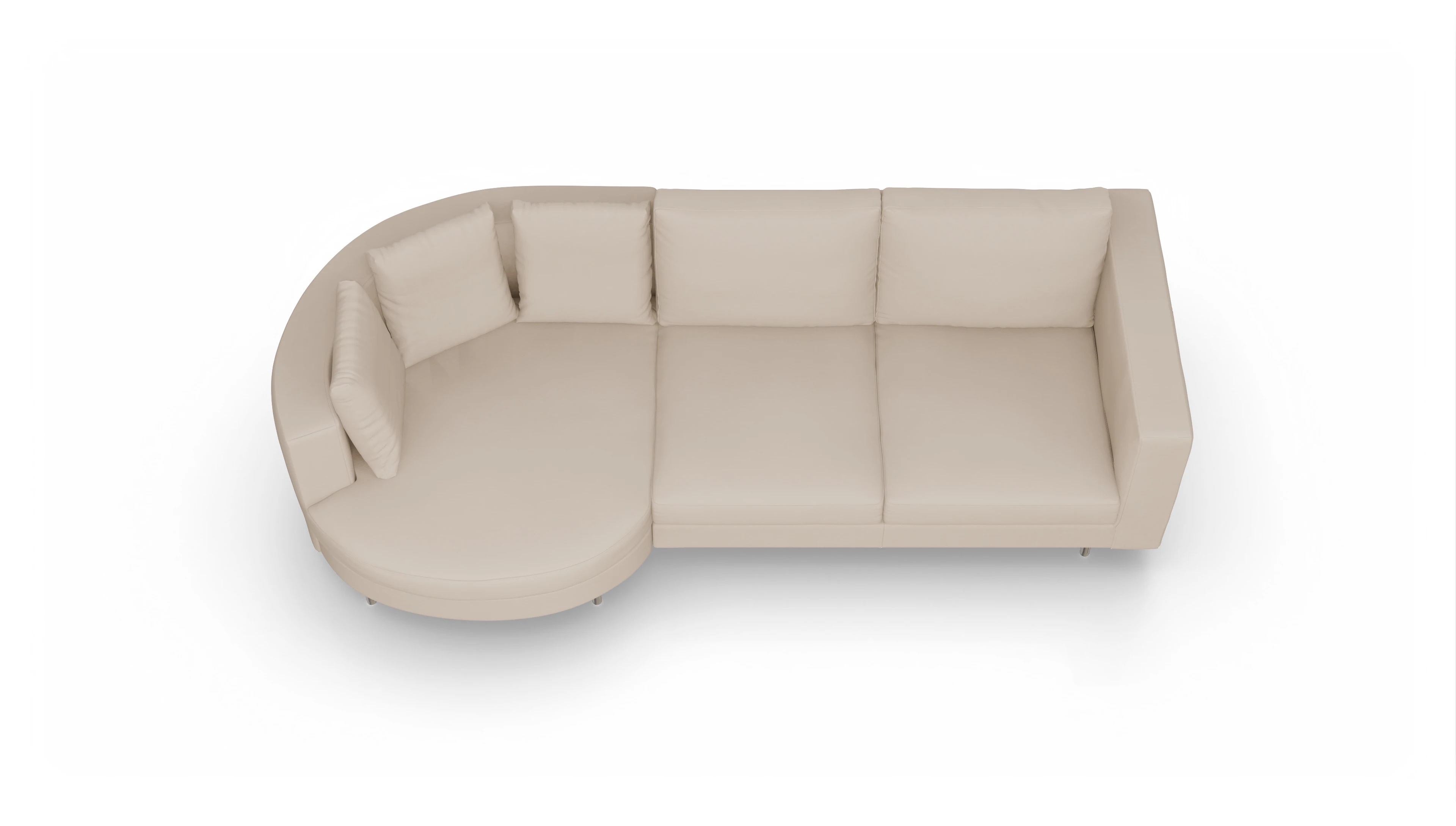 Ansicht des Produktes Silea Sofa mit Rec links in Leder beige