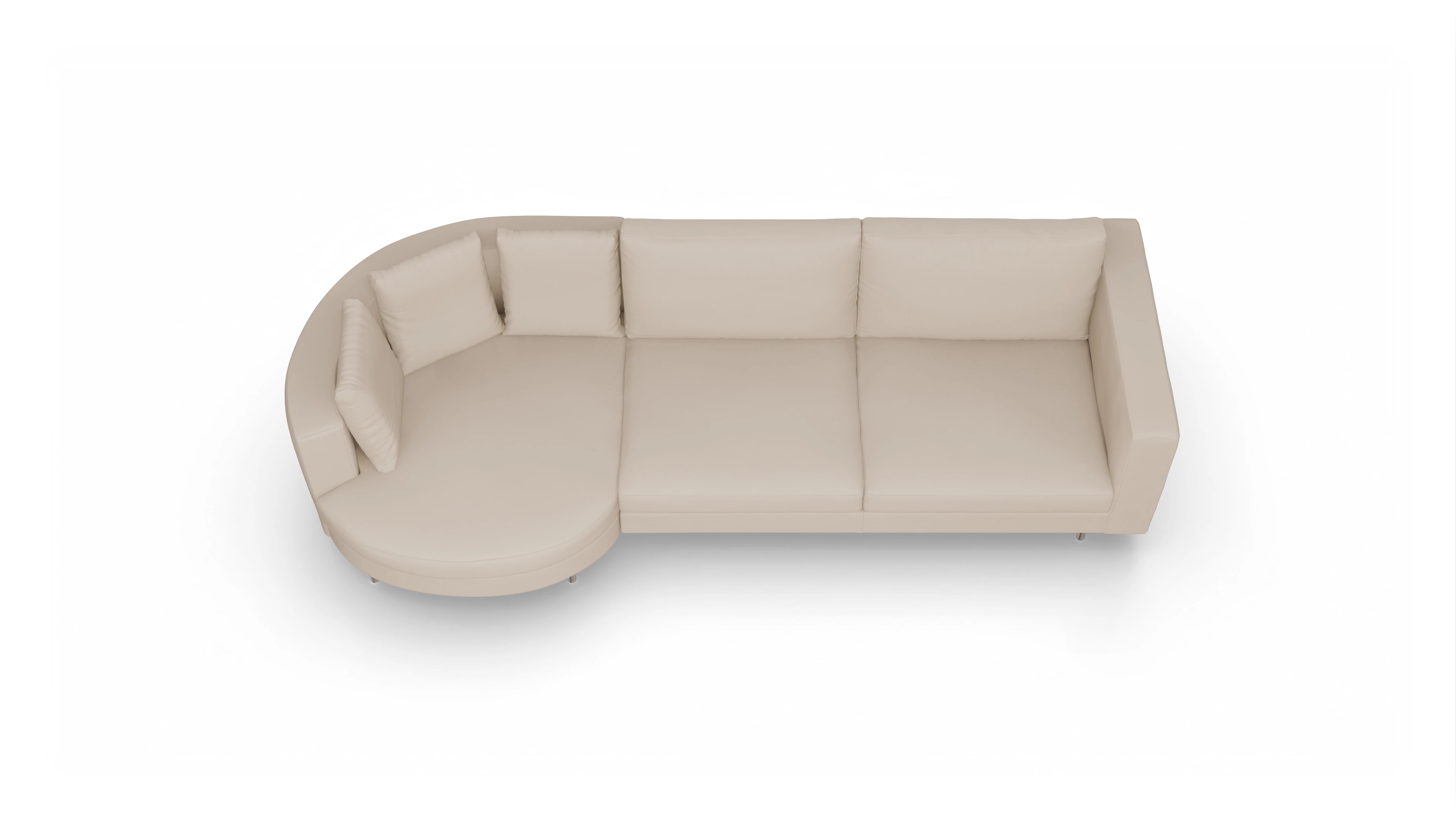 Ansicht des Produktes Silea Sofa mit Rec links in Leder beige