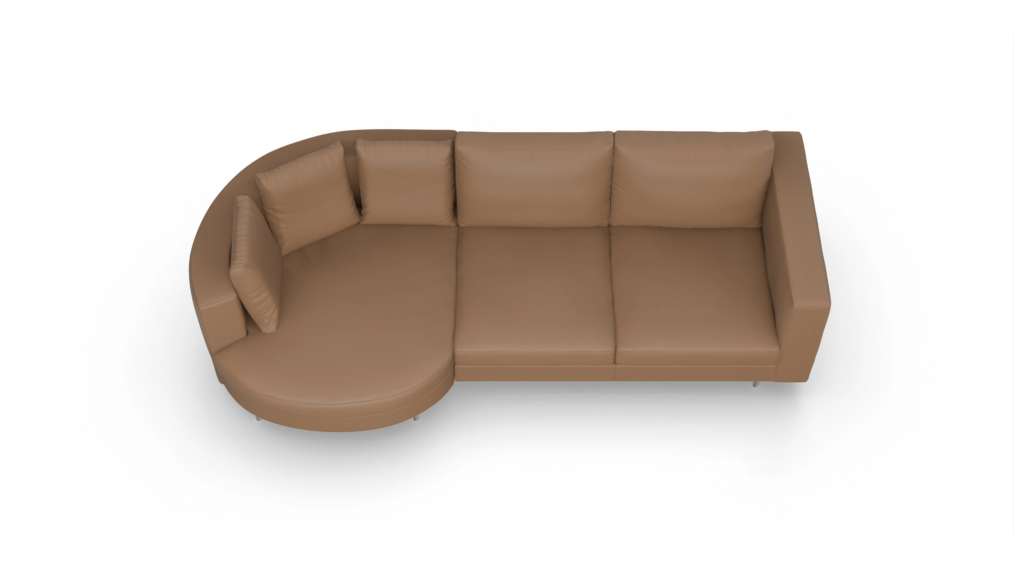 Ansicht des Produktes Silea Sofa mit Rec links in Leder braun