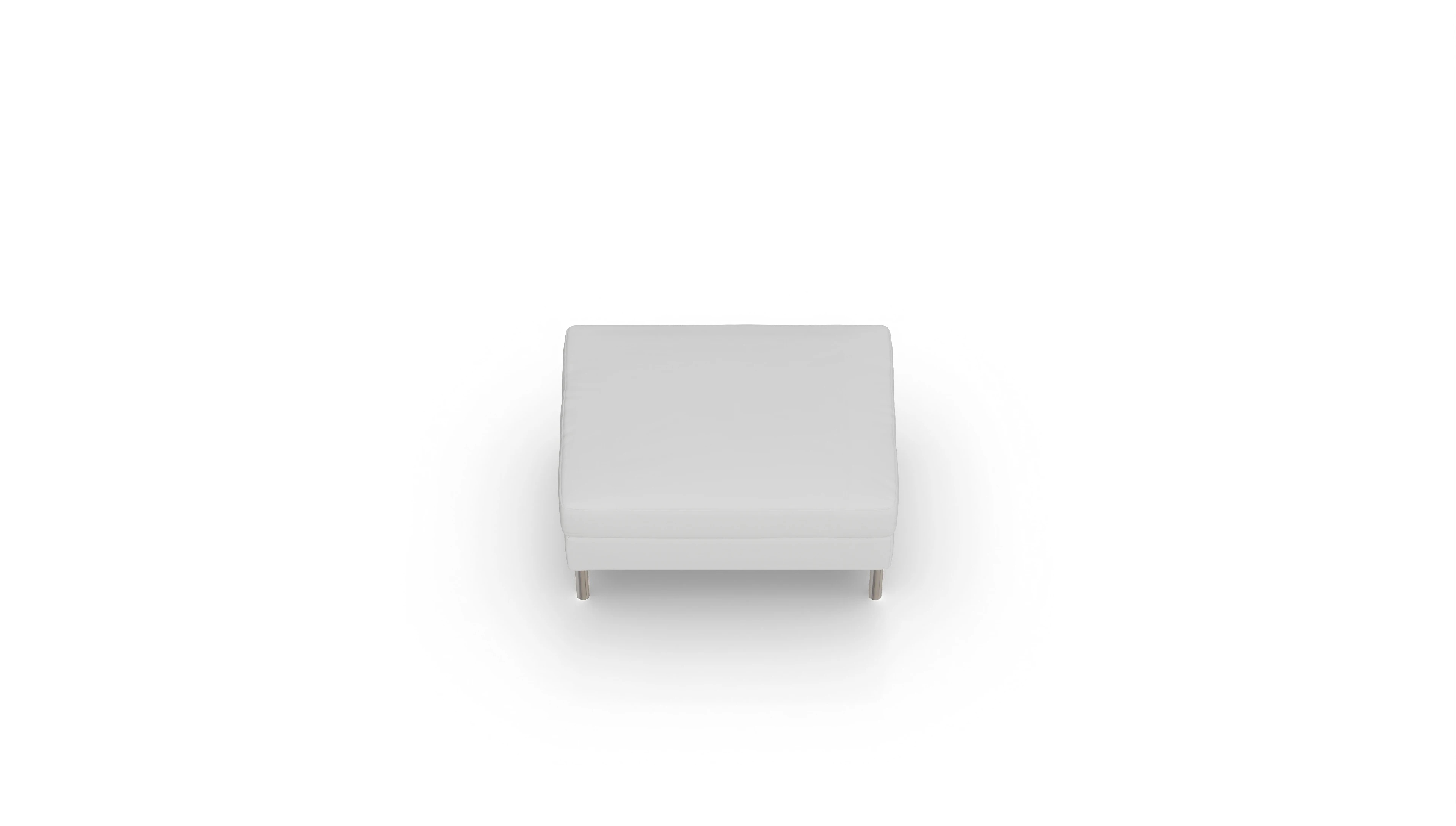 Design-Hocker Silea in Leder Ansicht des Produktes Silea Hocker in Leder weiß