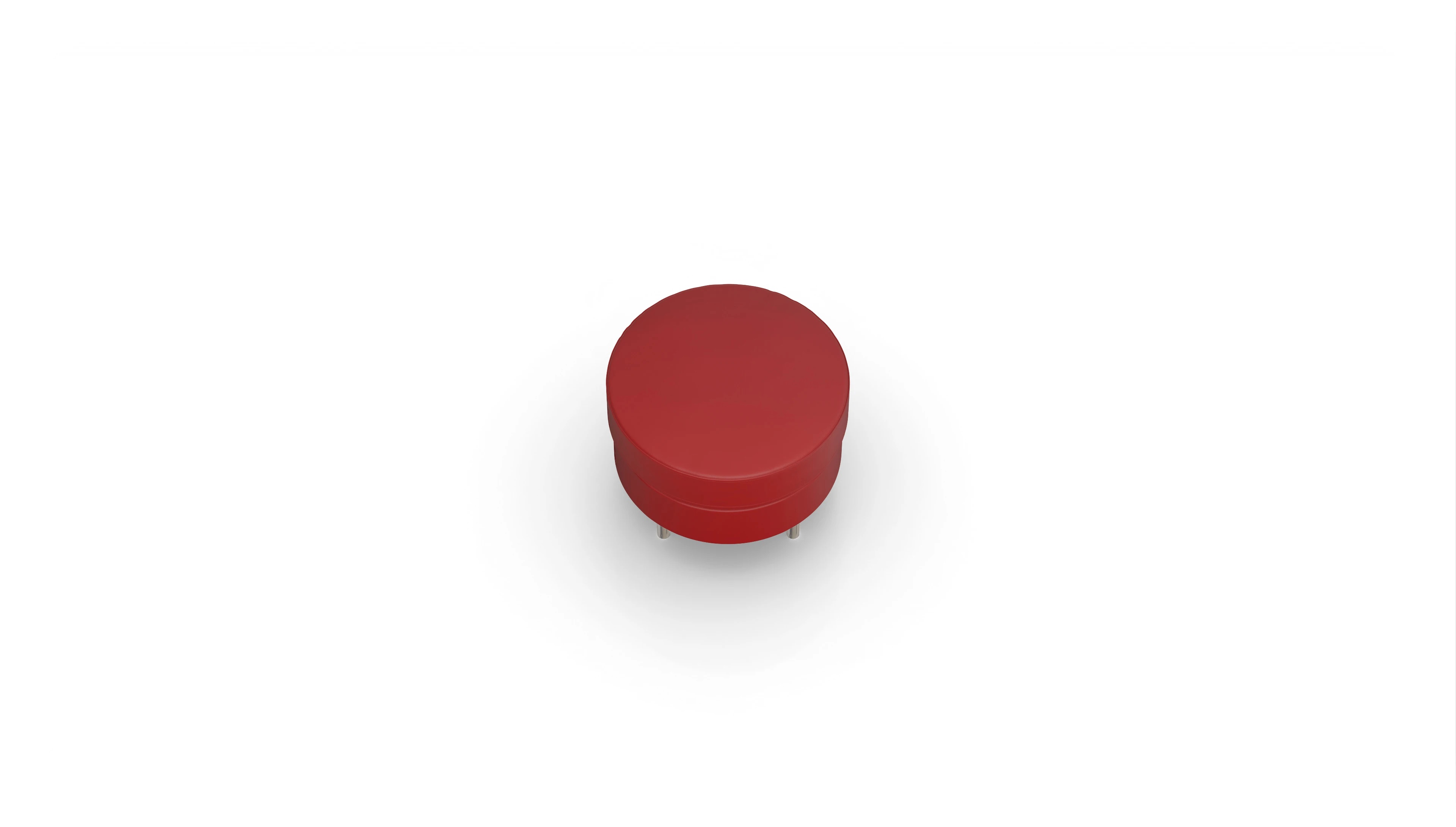 Design-Hocker Silea in Leder Ansicht des Produktes Silea Hocker in Leder rot