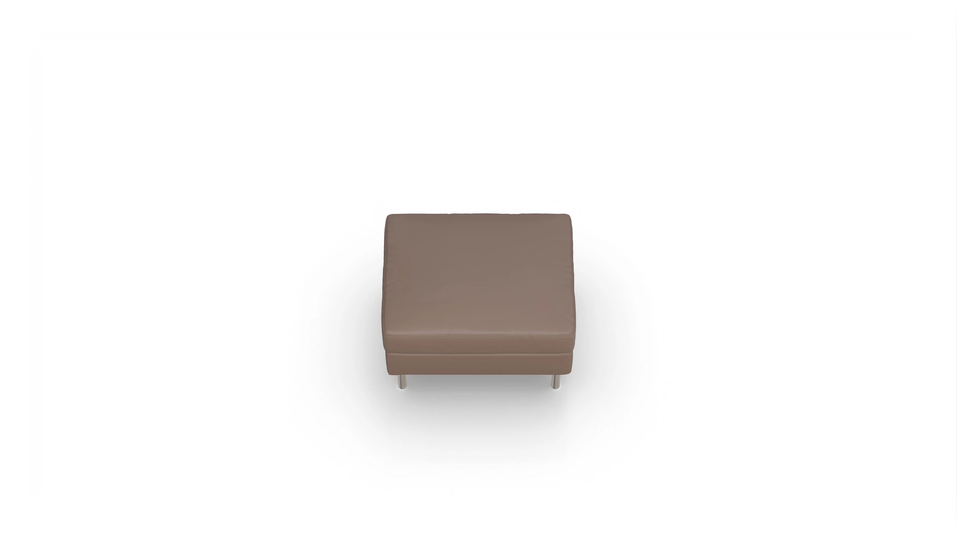 Design-Hocker Silea in Leder Ansicht des Produktes Silea Hocker in Leder braun