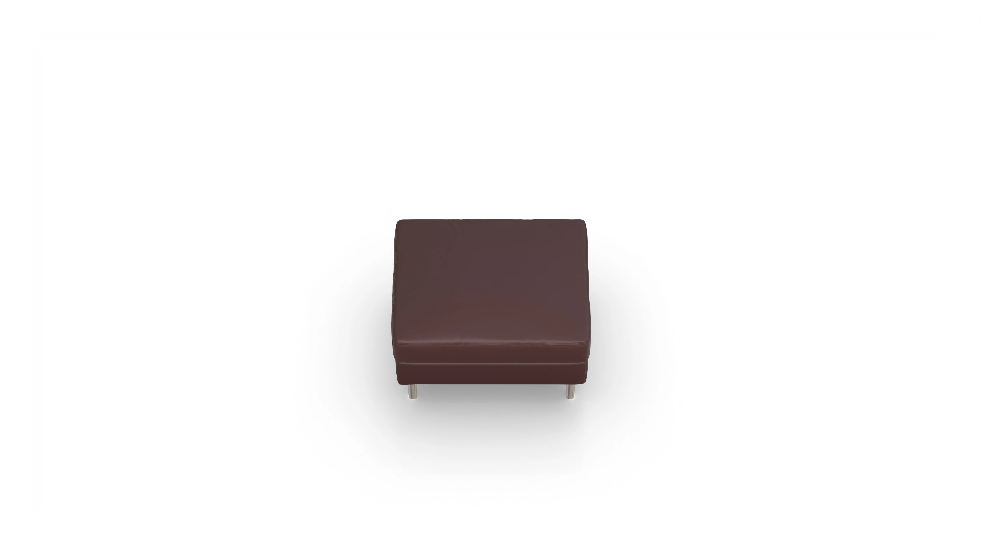 Design-Hocker Silea in Leder Ansicht des Produktes Silea Hocker in Leder rot