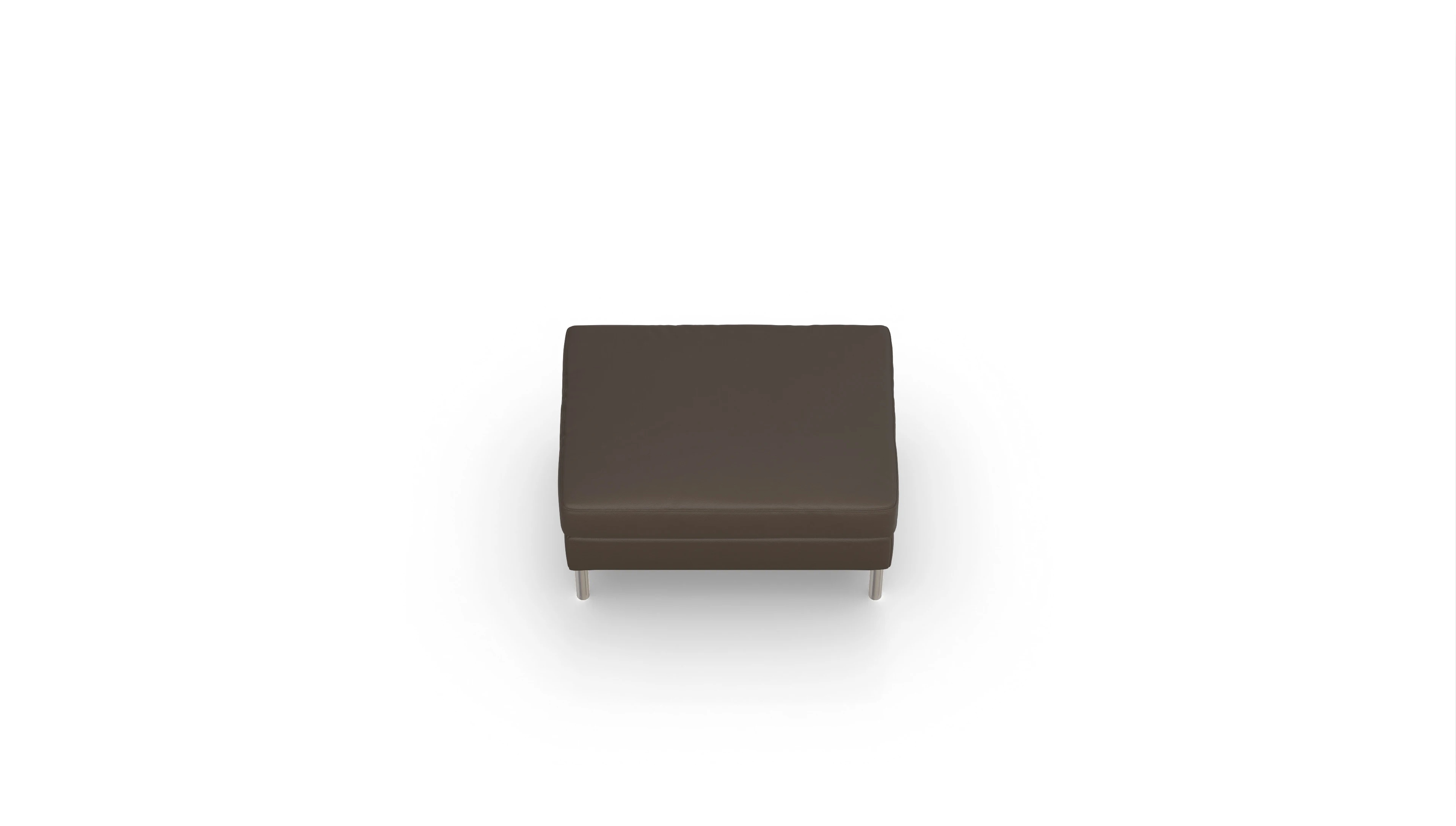 Design-Hocker Silea in Leder Ansicht des Produktes Silea Hocker in Leder braun