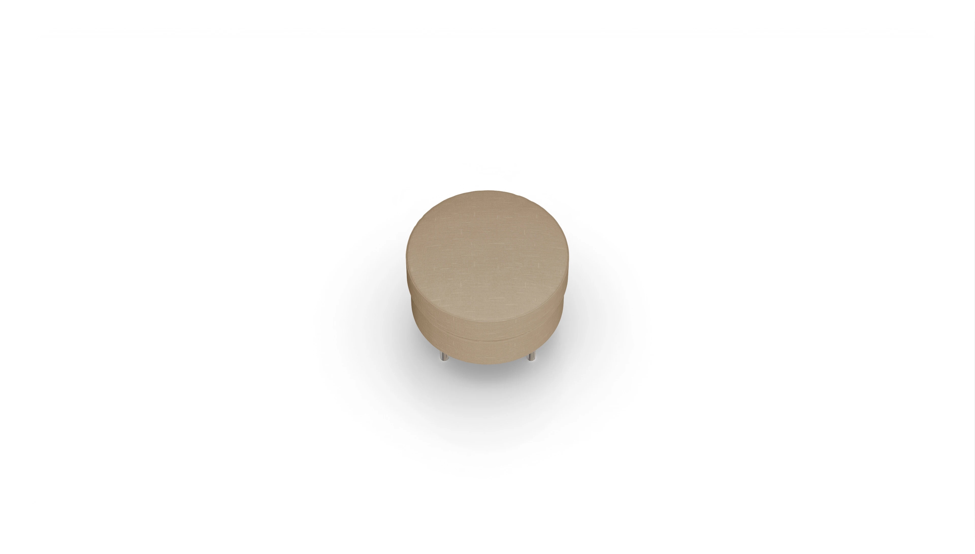 Design-Hocker Silea Ansicht des Produktes Silea Hocker in Stoff braun