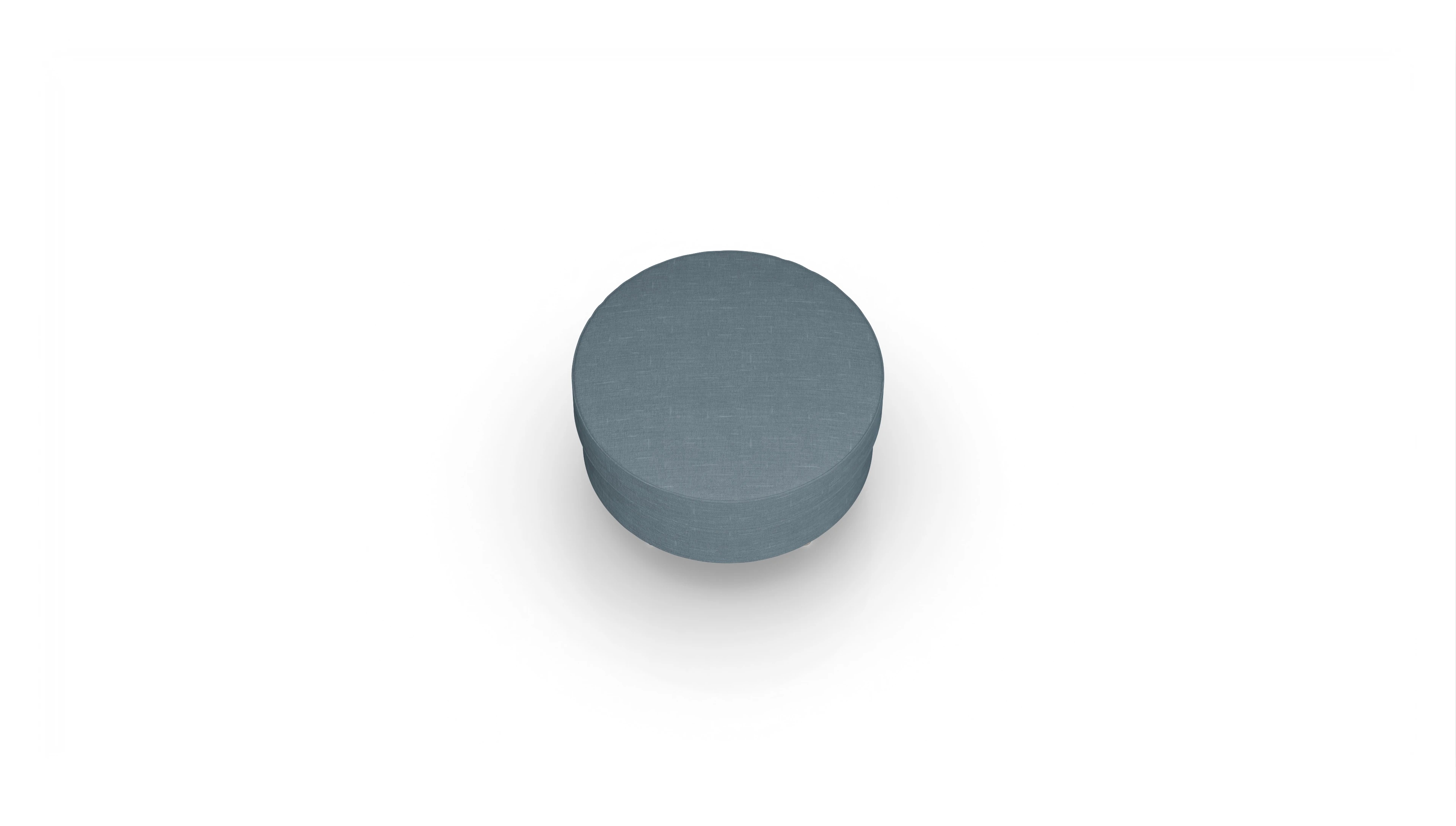Ansicht des Produktes Silea Hocker in Stoff blau
