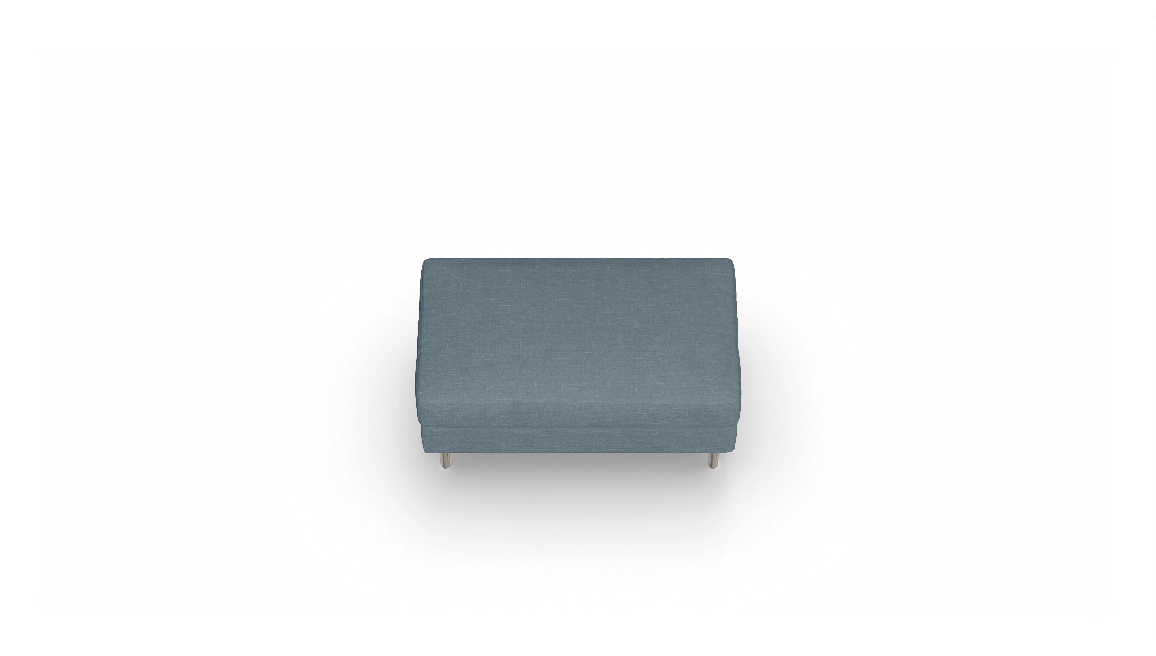 Ansicht des Produktes Silea Hocker in Stoff blau