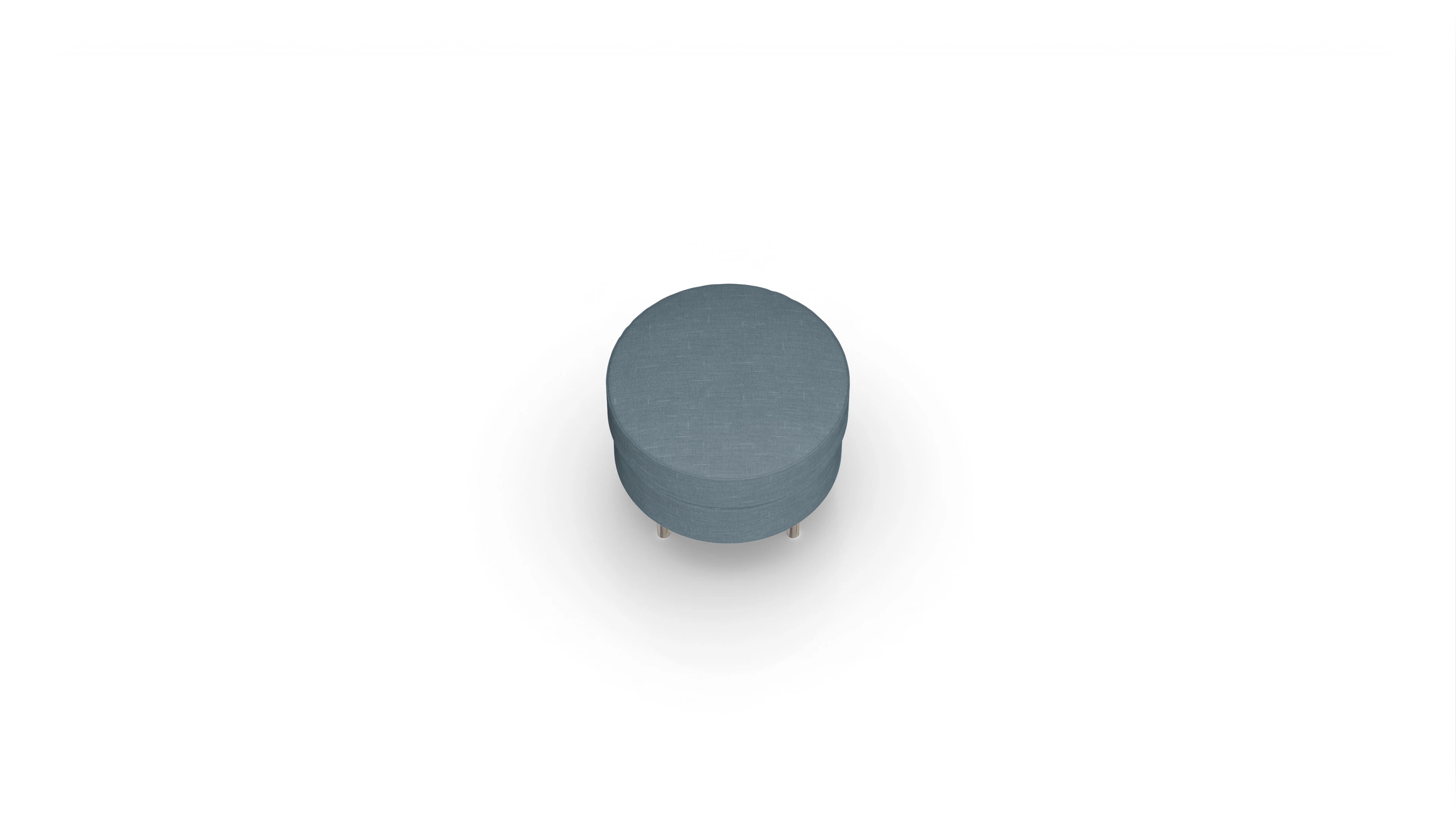 Ansicht des Produktes Silea Hocker in Stoff blau