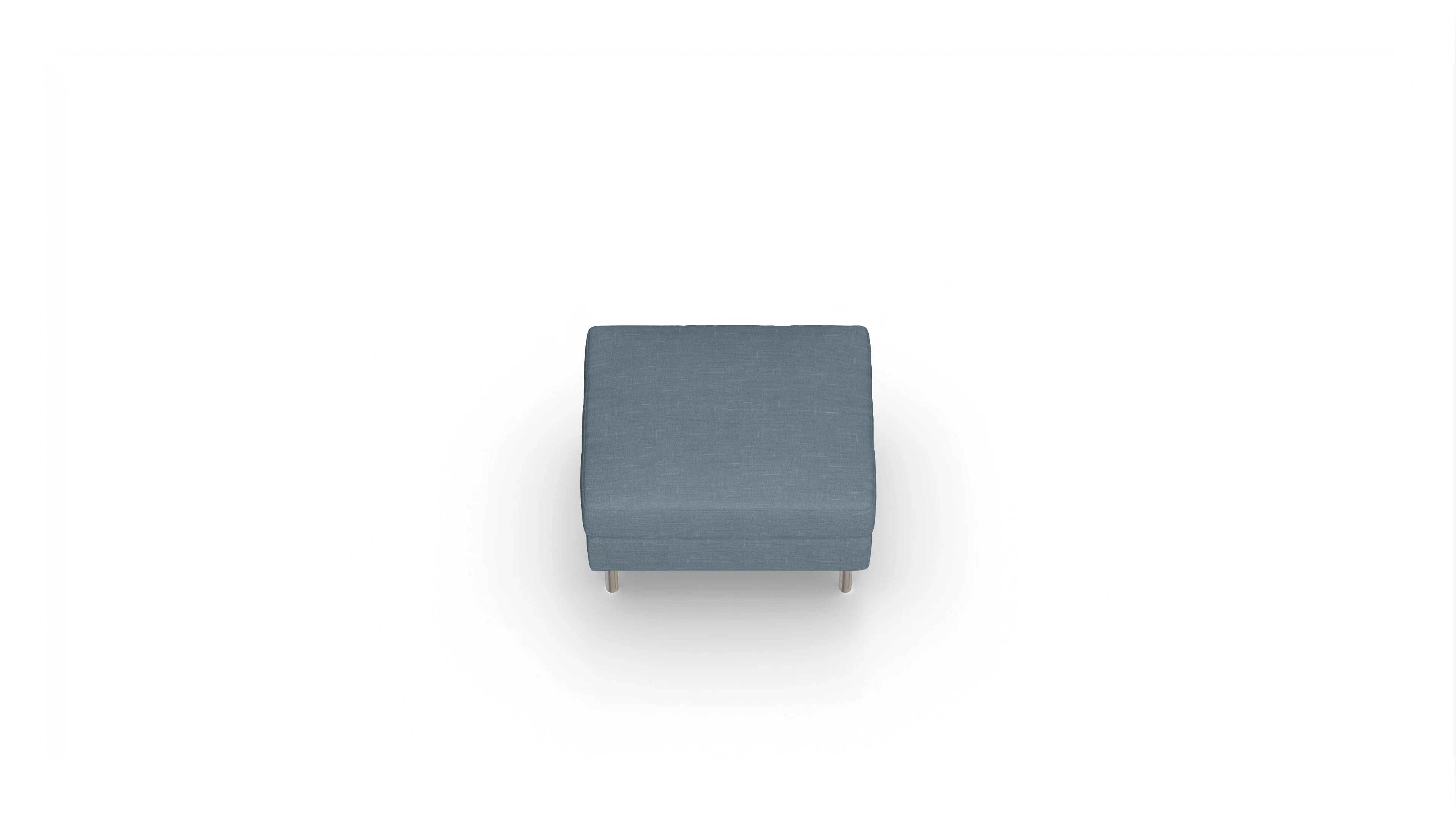 Design-Hocker Silea Ansicht des Produktes Silea Hocker in Stoff blau