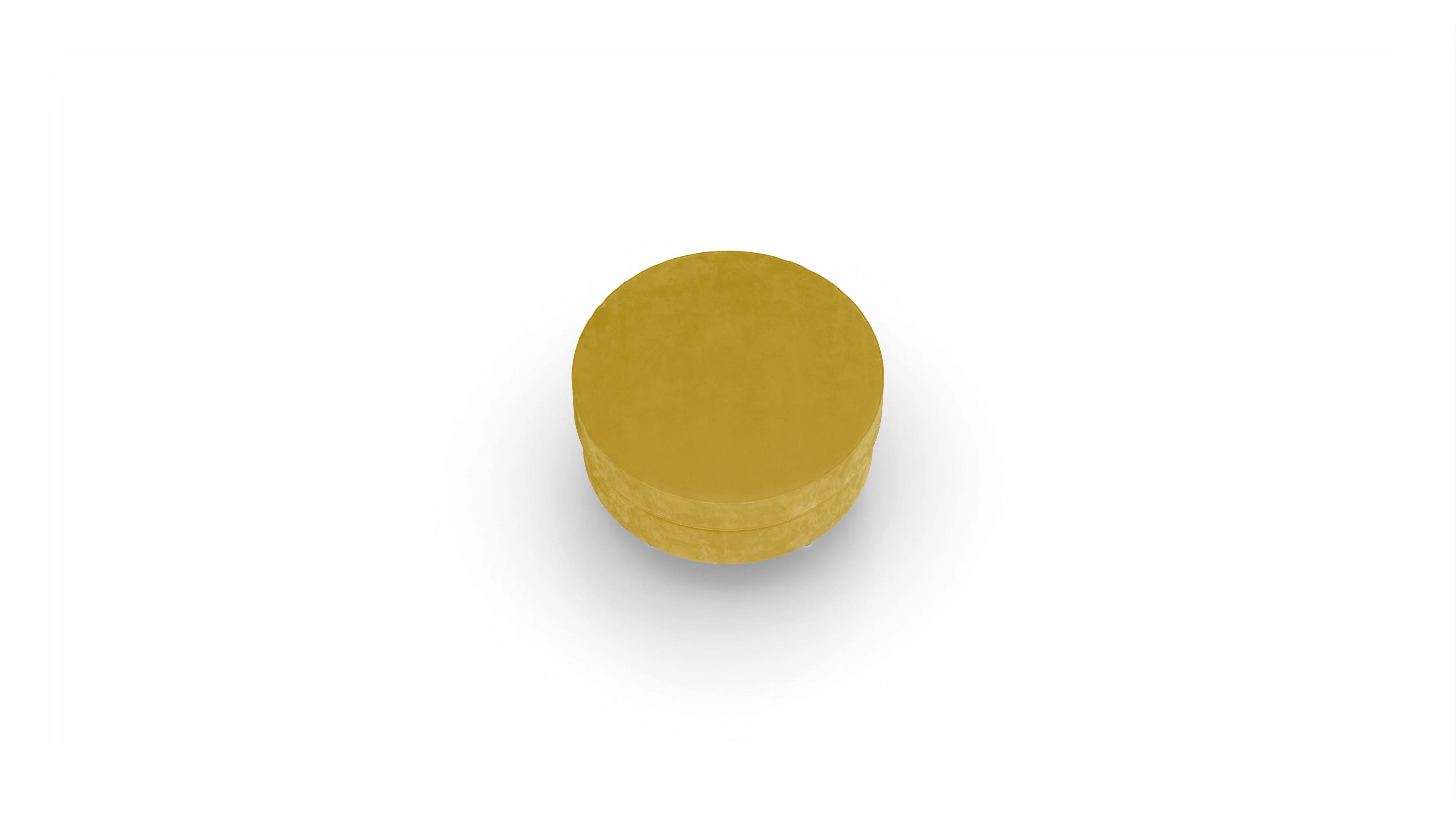 Design-Hocker Silea Ansicht des Produktes Silea Hocker in Samt gelb