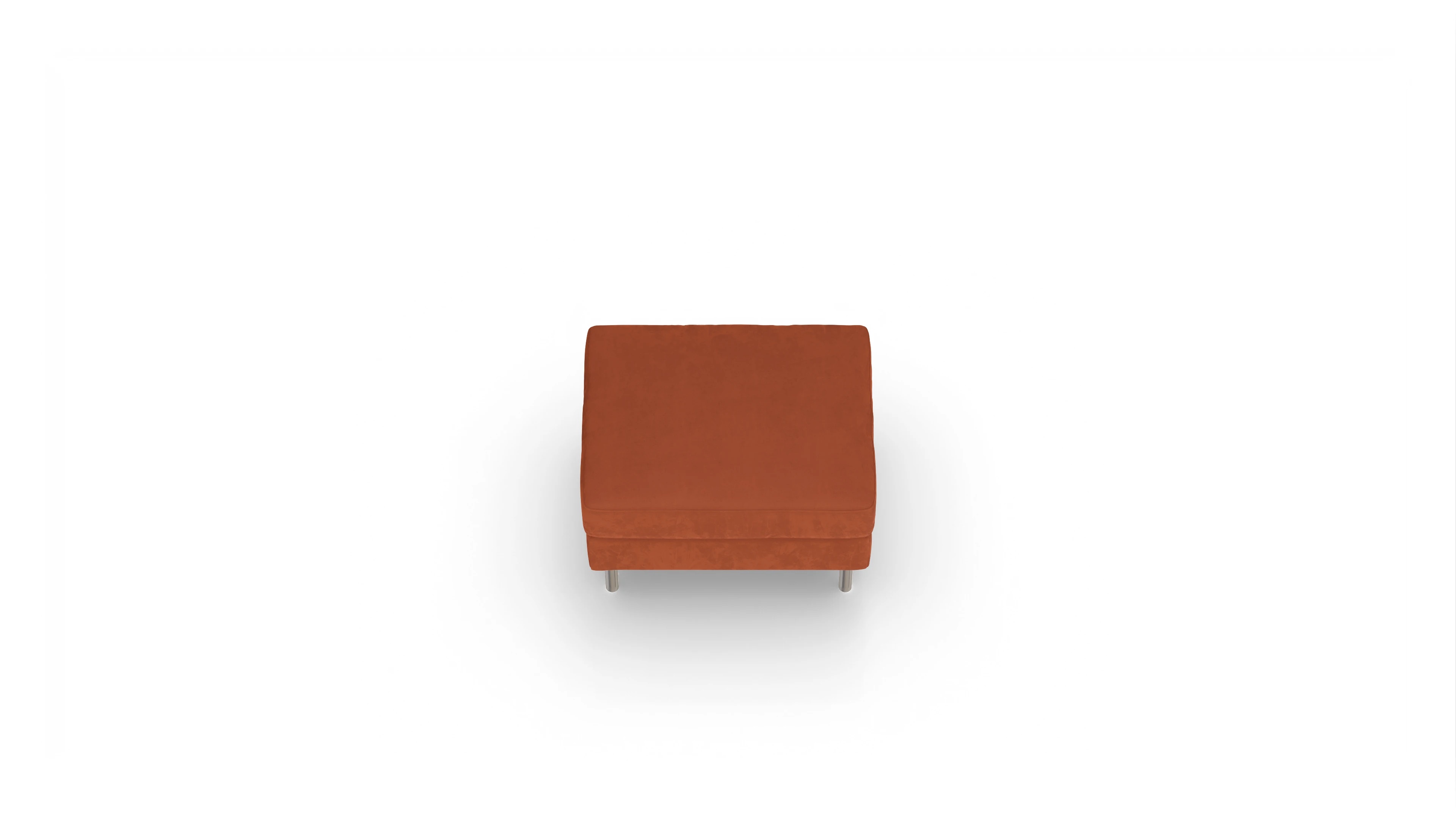 Design-Hocker Silea Ansicht des Produktes Silea Hocker in Samt orange