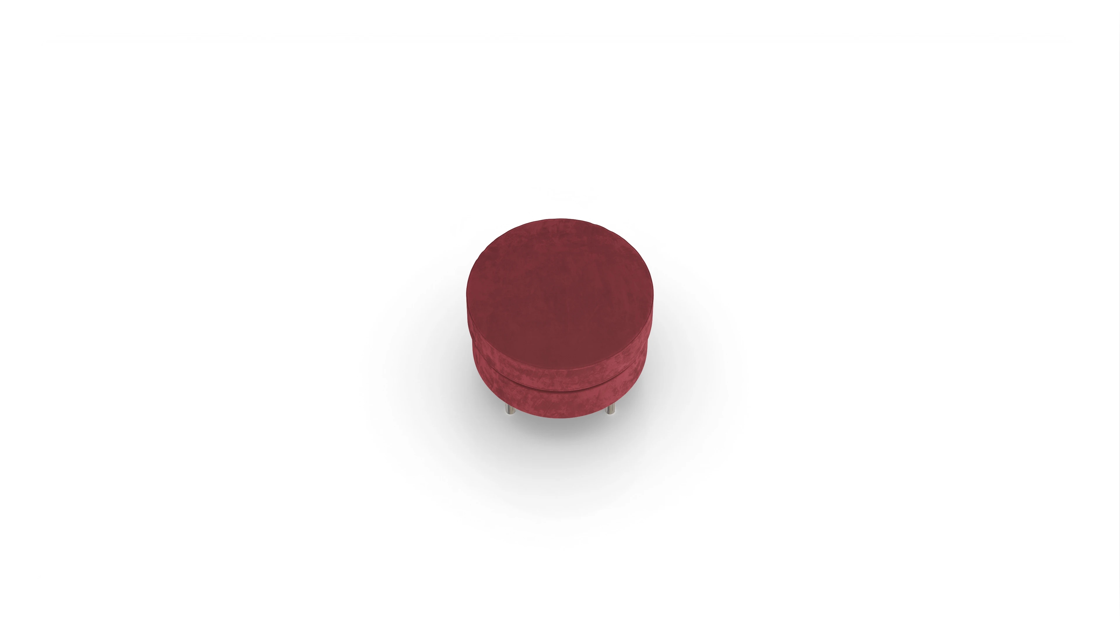 Ansicht des Produktes Silea Hocker in Samt rot