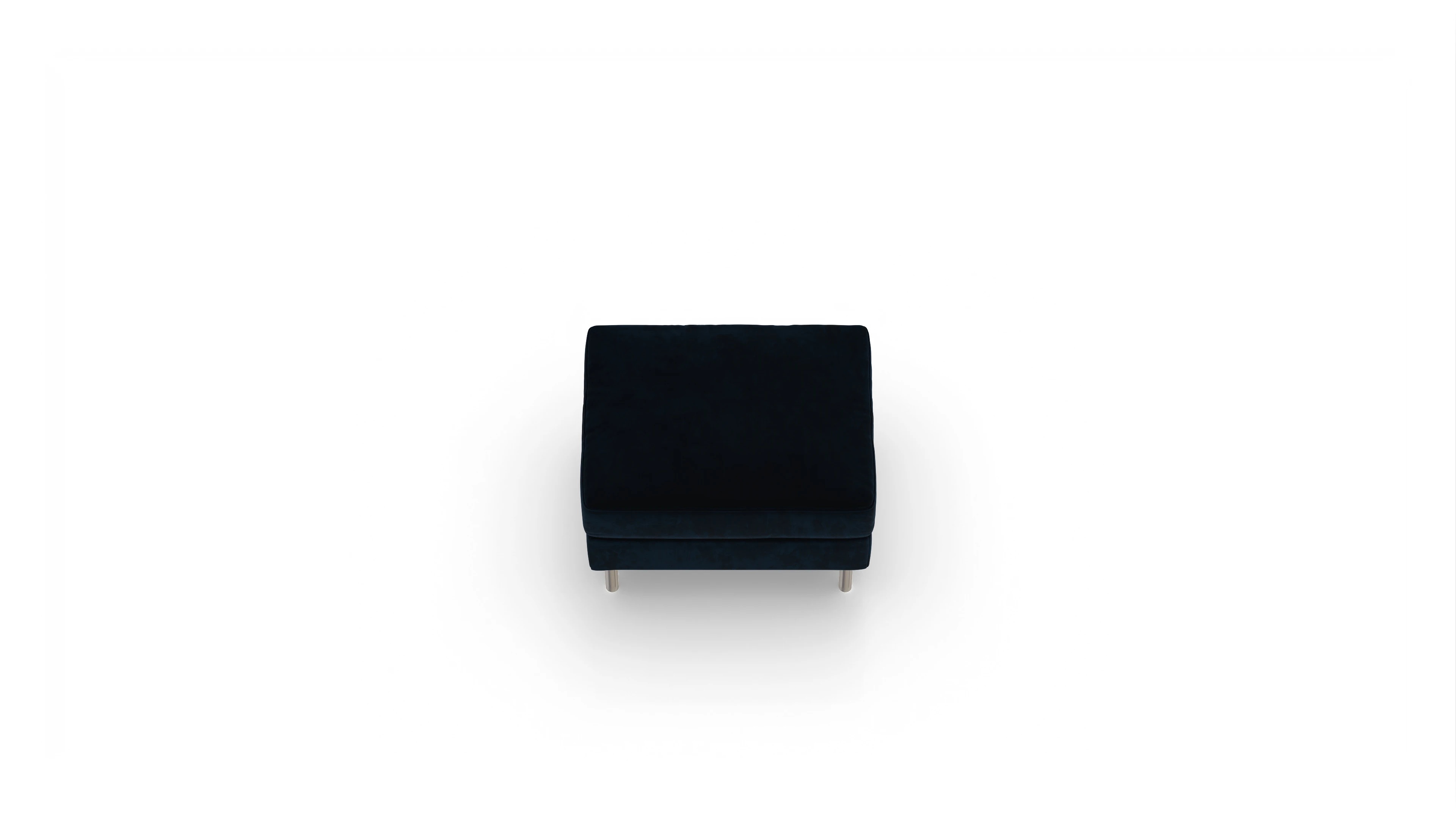 Design-Hocker Silea Ansicht des Produktes Silea Hocker in Samt blau