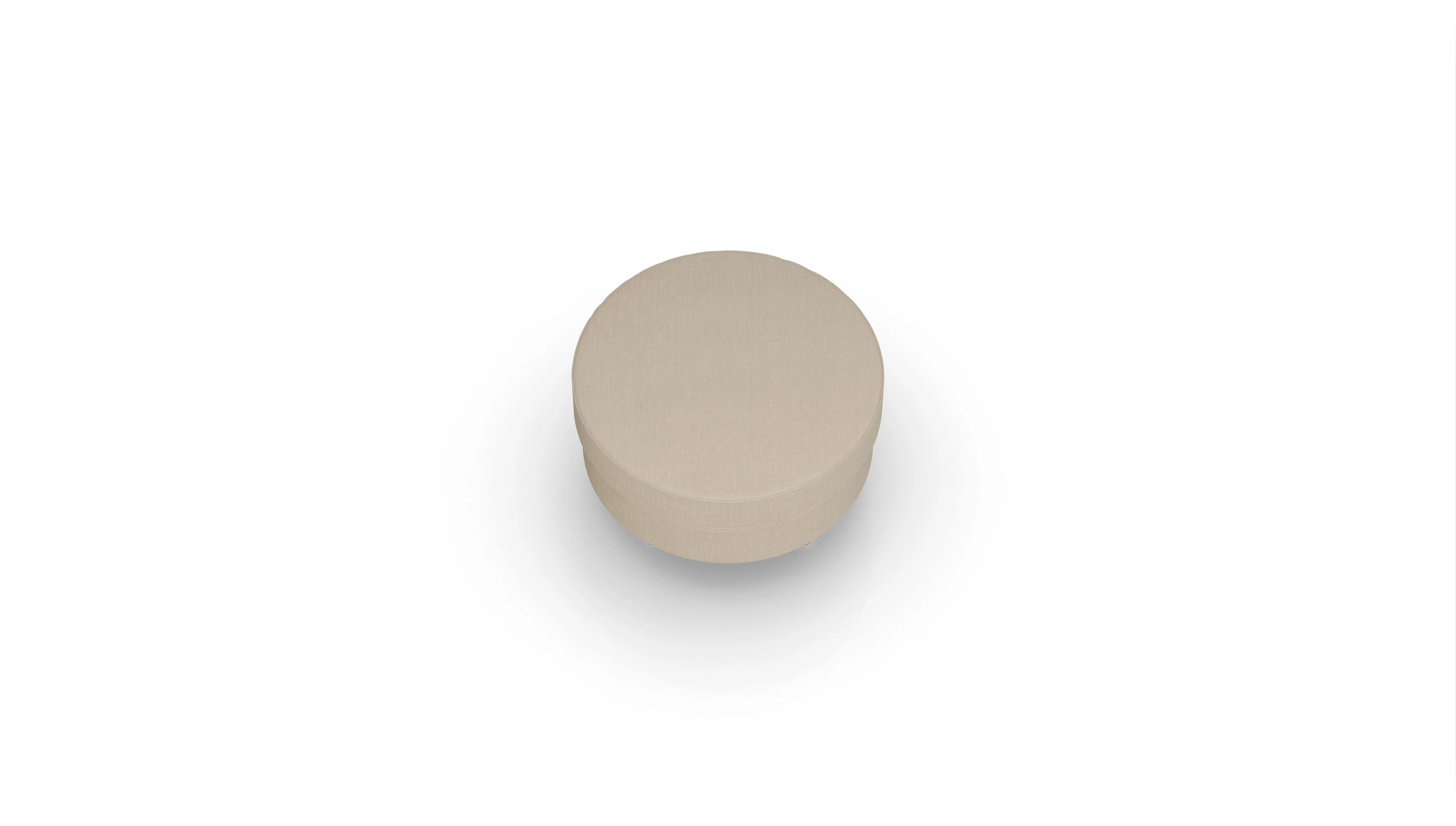Design-Hocker Silea Ansicht des Produktes Silea Hocker in Stoff beige