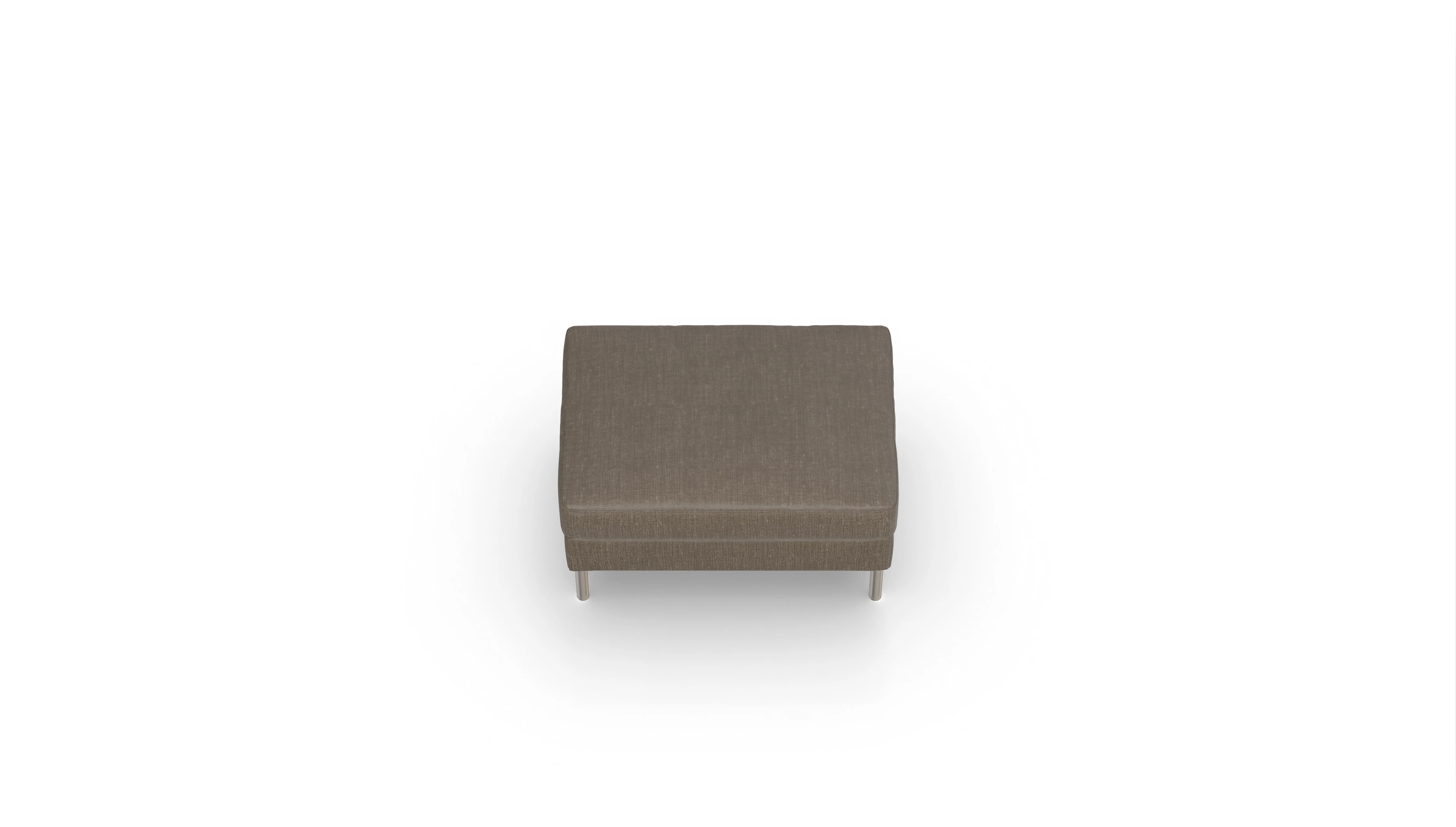 Design-Hocker Silea Ansicht des Produktes Silea Hocker in Stoff braun