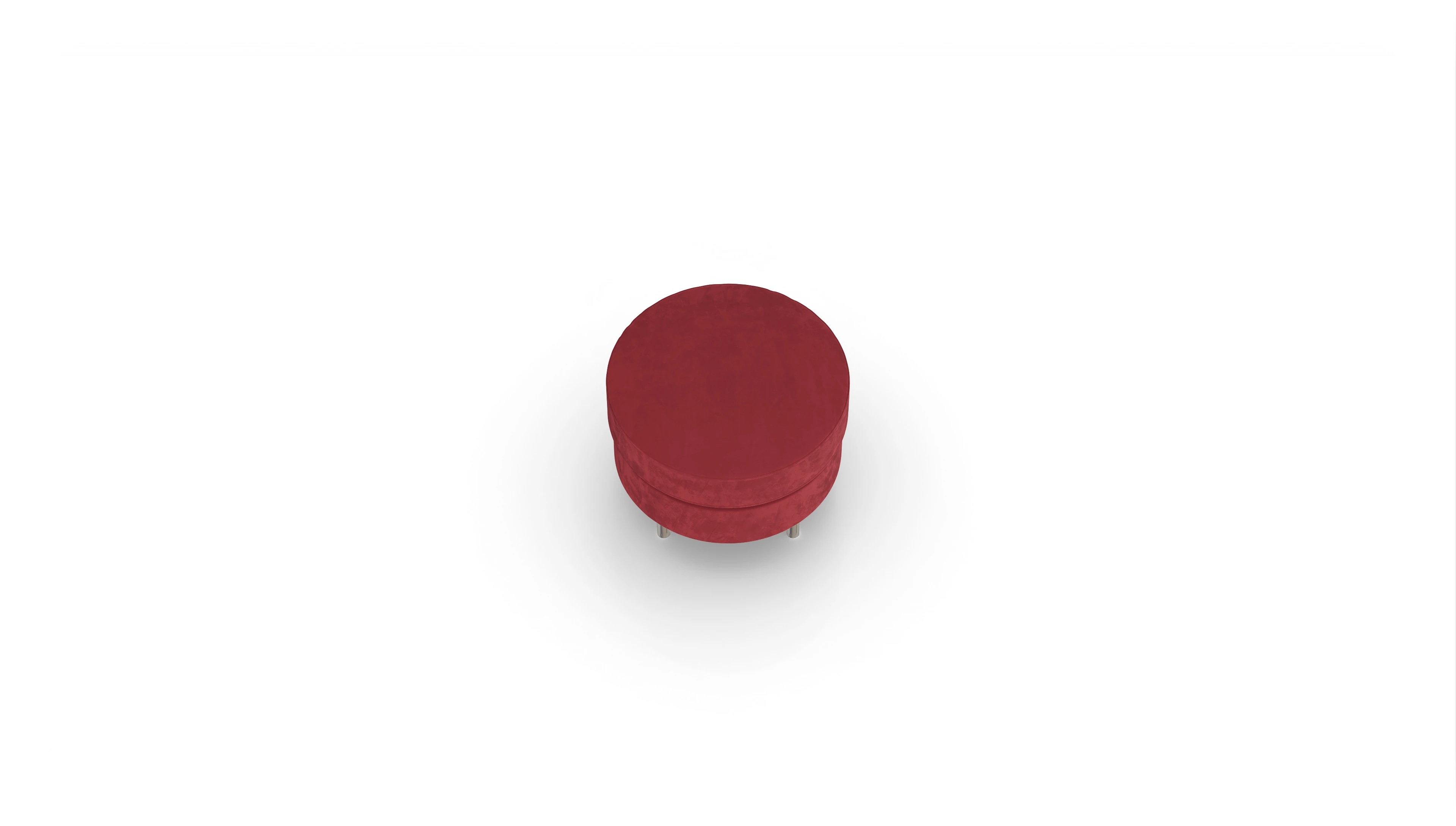 Ansicht des Produktes Silea Hocker in Samt rot